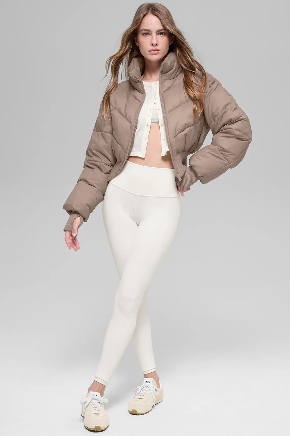 Cropped Atmosphere Puffer - Chai Latte