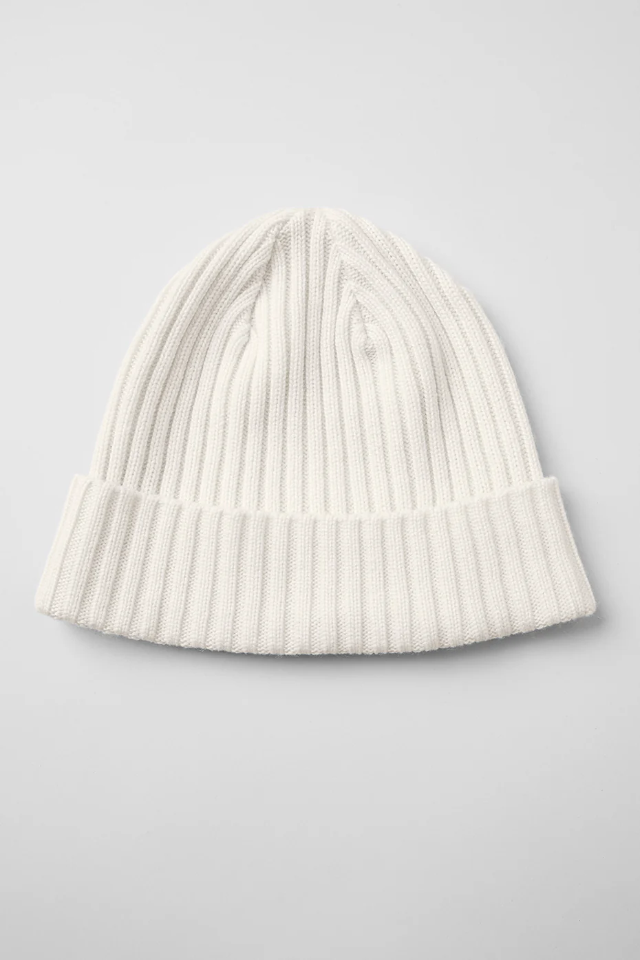 Cashmere Blend Rib Beanie - Ivory