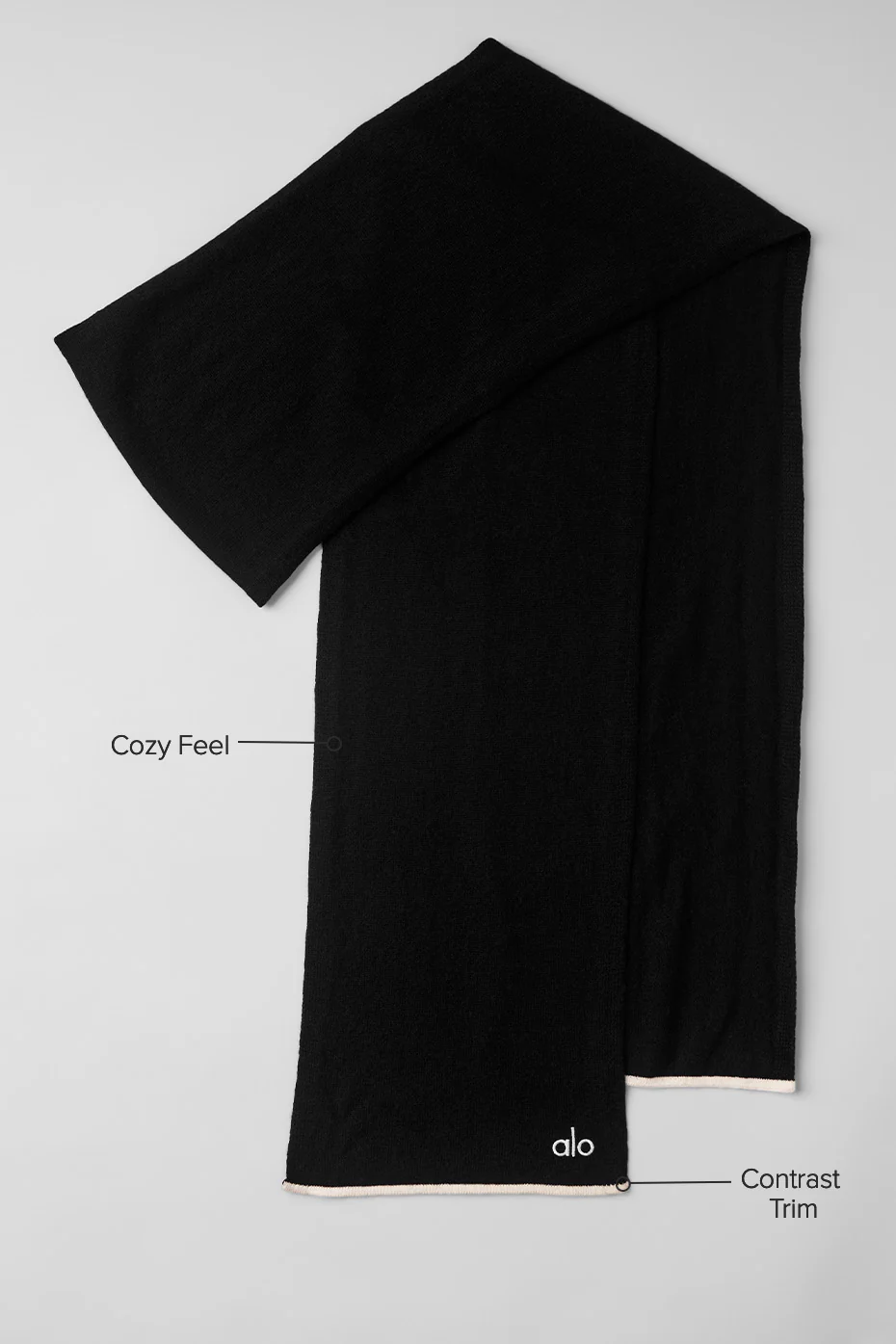 Cashmere Light Frosted Scarf - Black/Ivory