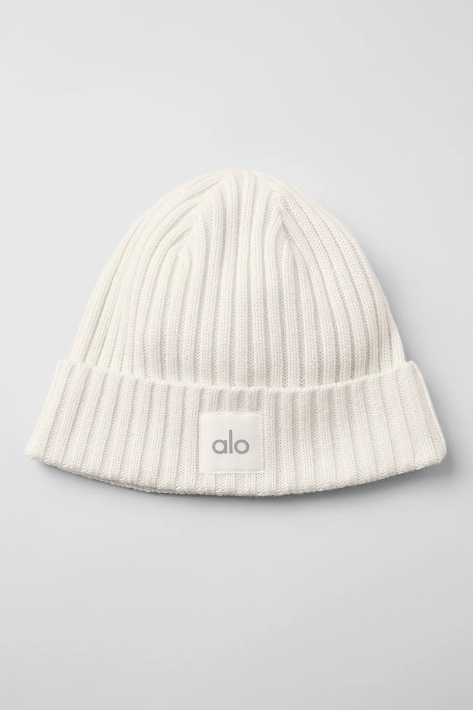Cashmere Blend Rib Beanie - Ivory