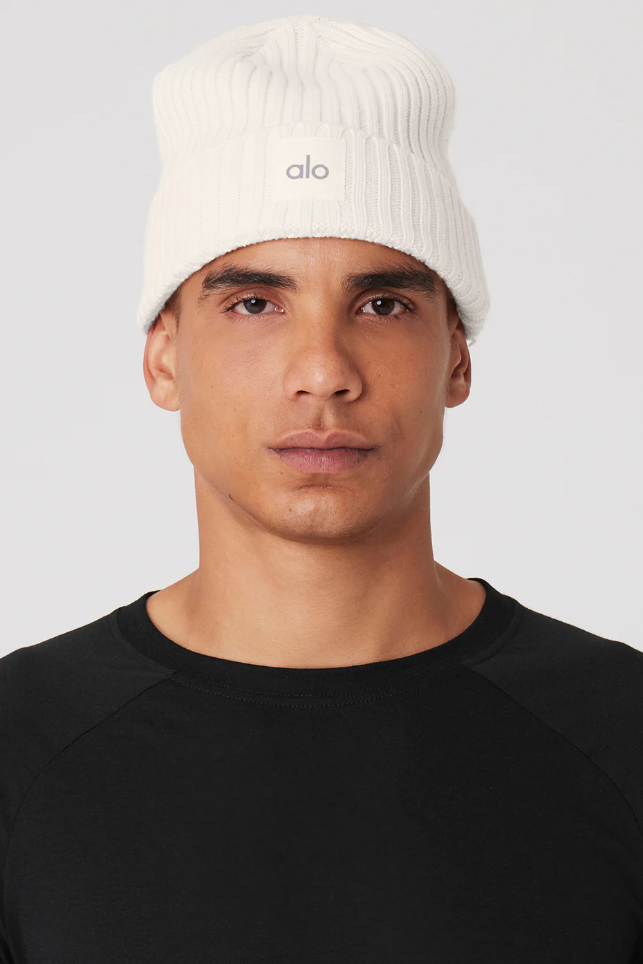 Cashmere Blend Rib Beanie - Ivory