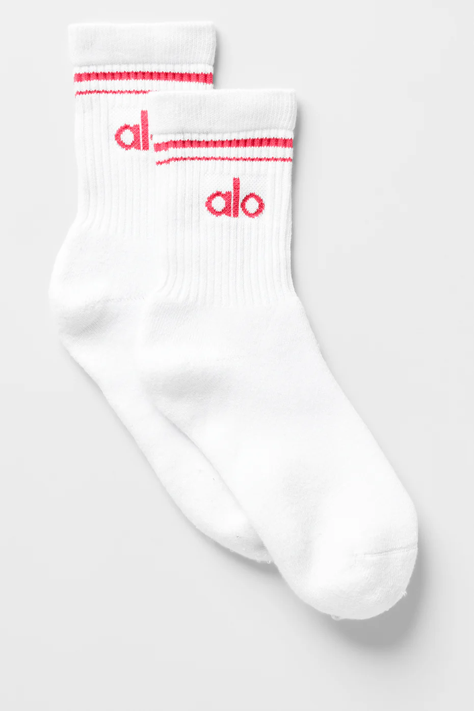 Unisex Half-Crew Throwback Sock - White/Candy Red