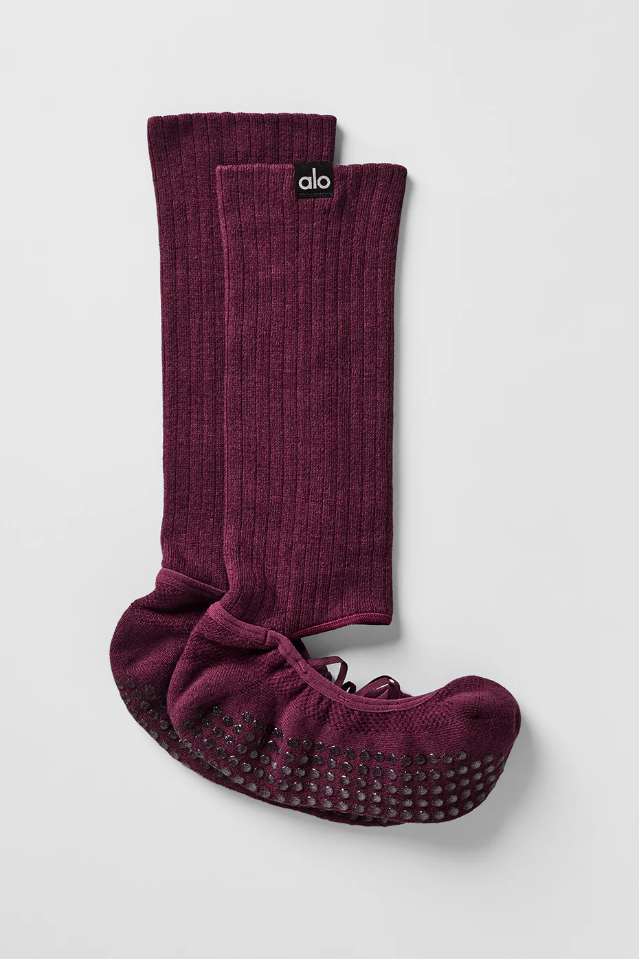 Women's Strappy Siren Grip Sock - Burgundy