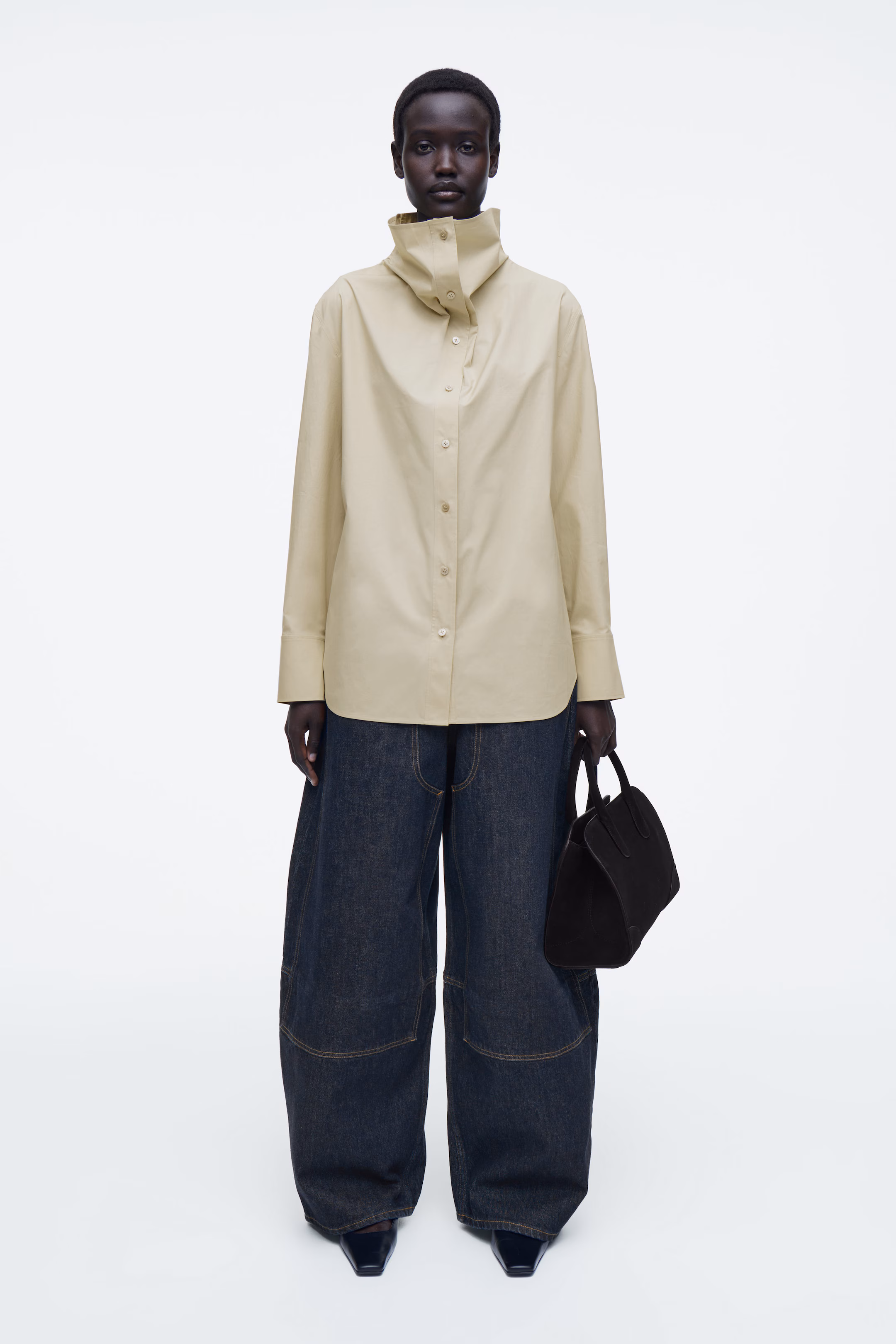 RELAXED FUNNEL-NECK SHIRT