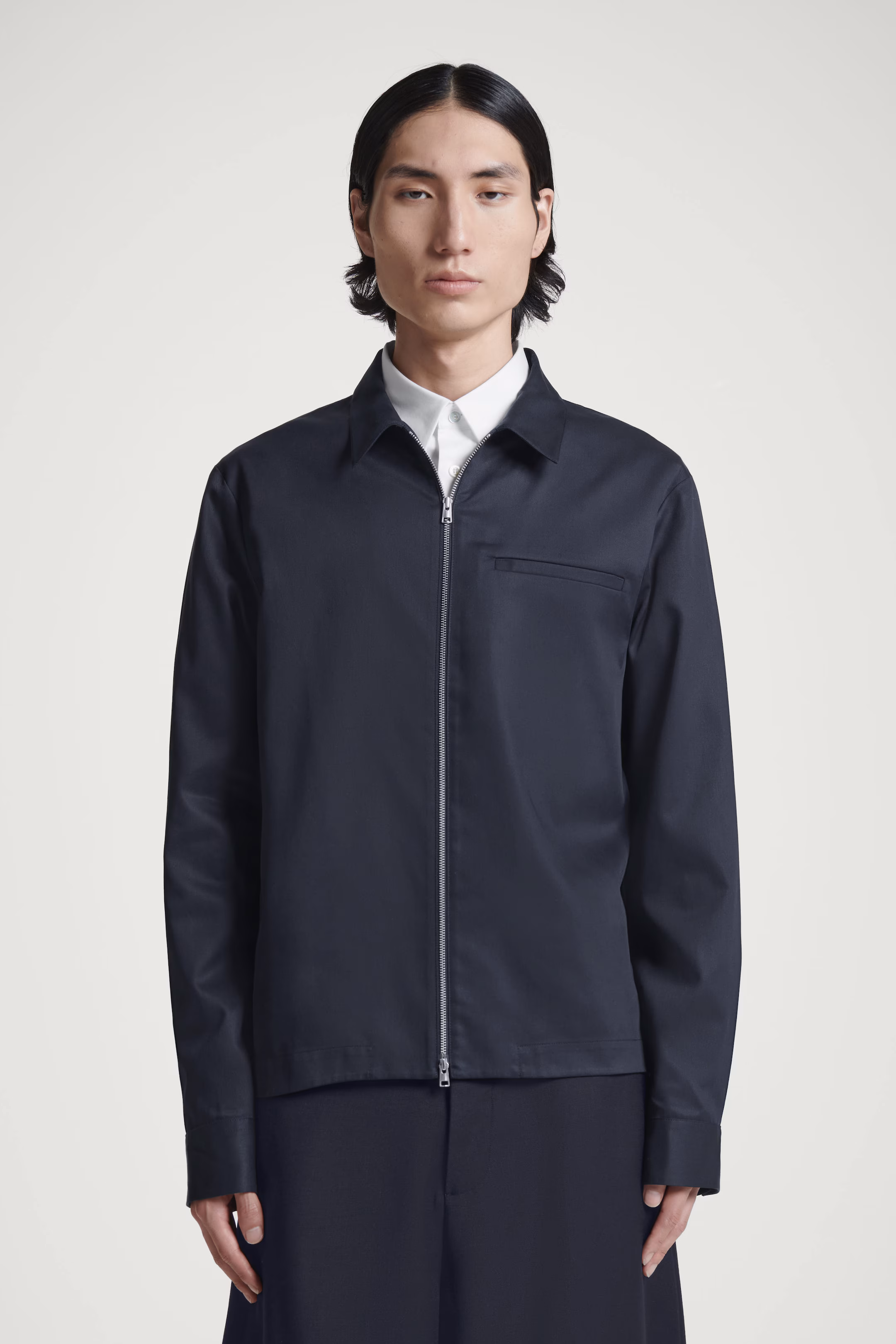 ZIPPED TWILL SHIRT