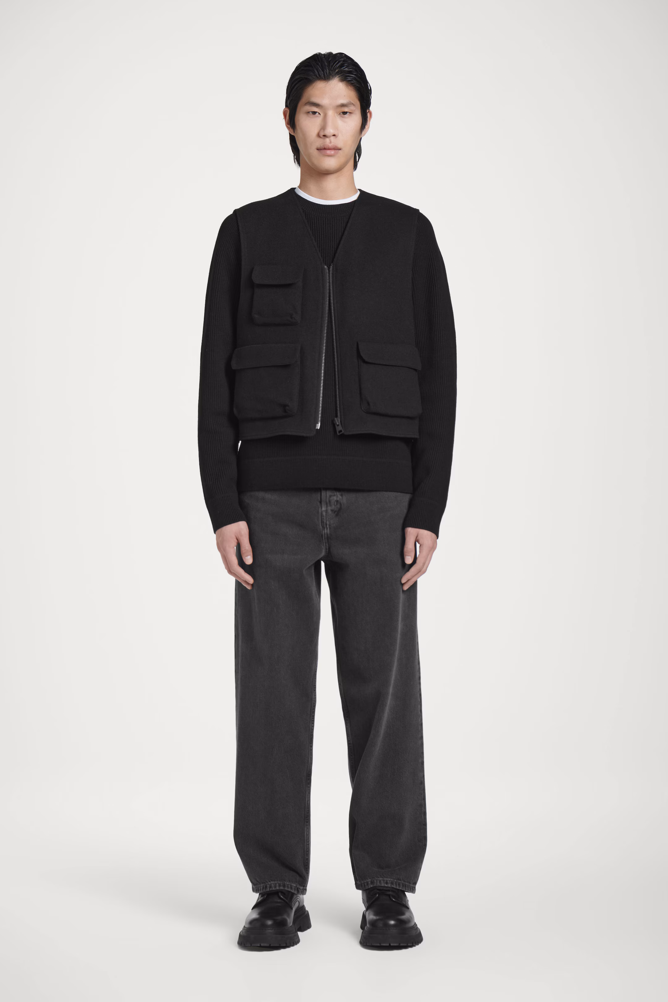 WOOL-BLEND UTILITY GILET