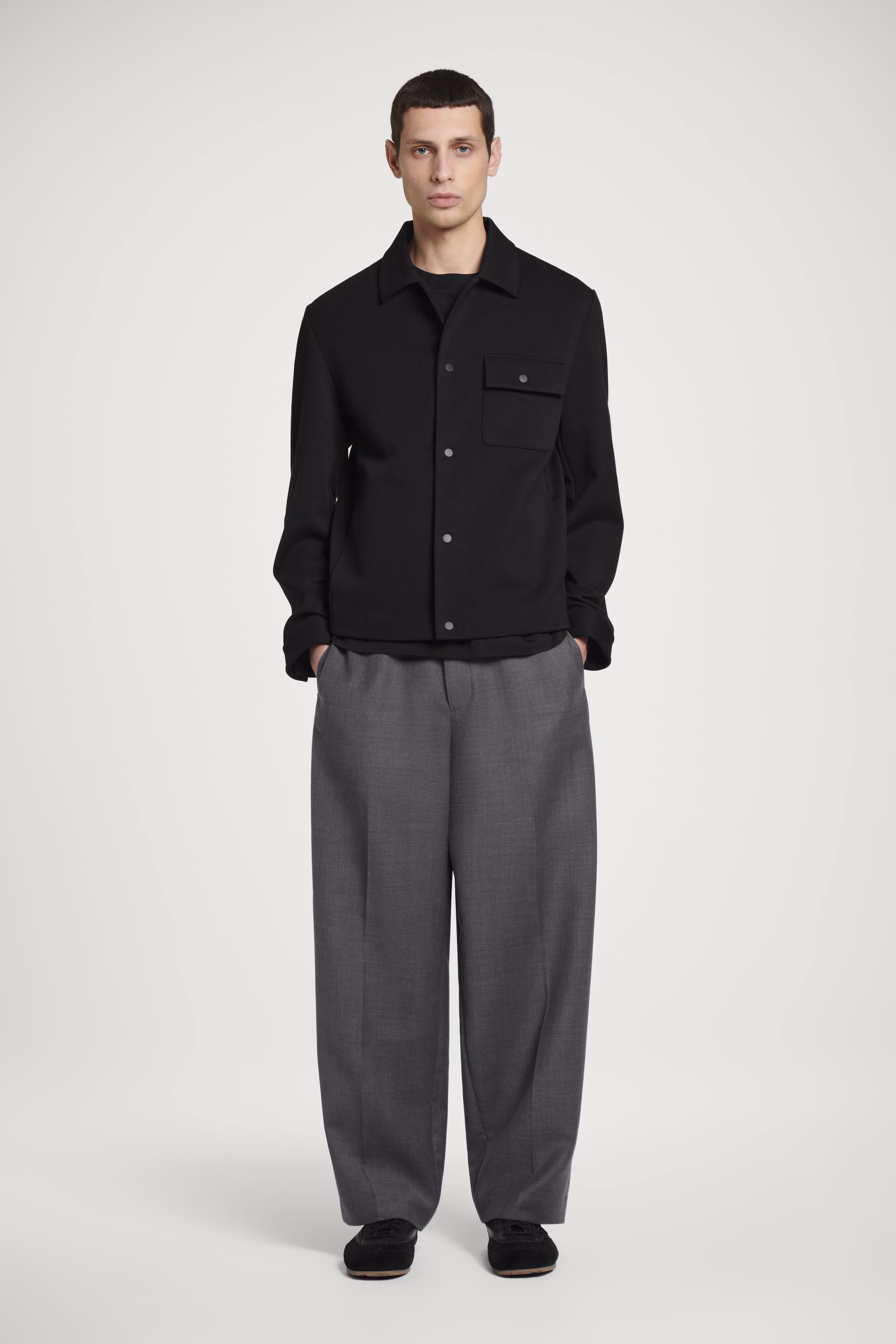 JERSEY-TWILL SHIRT JACKET