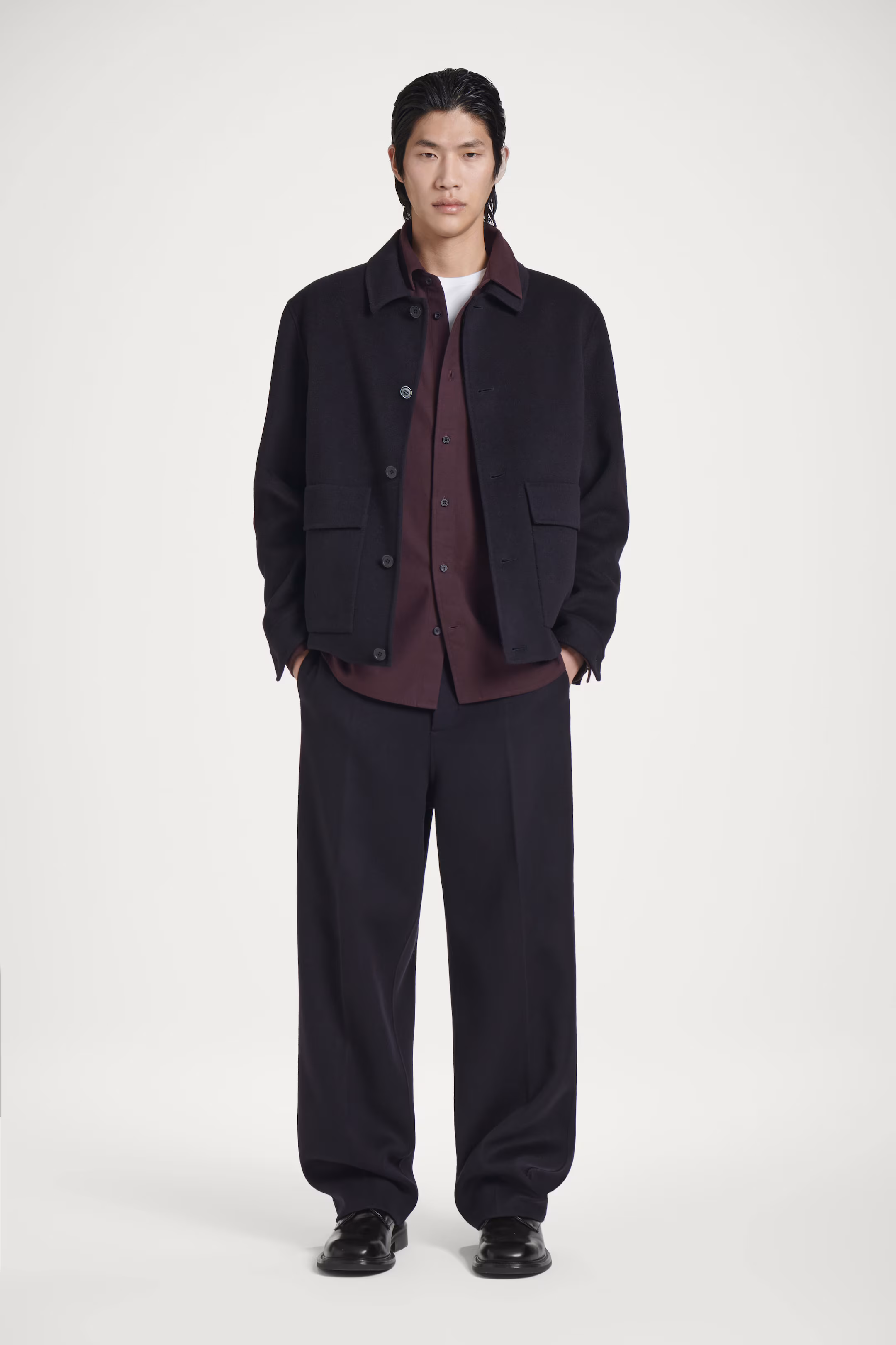 RELAXED BRUSHED COTTON-BLEND SHIRT