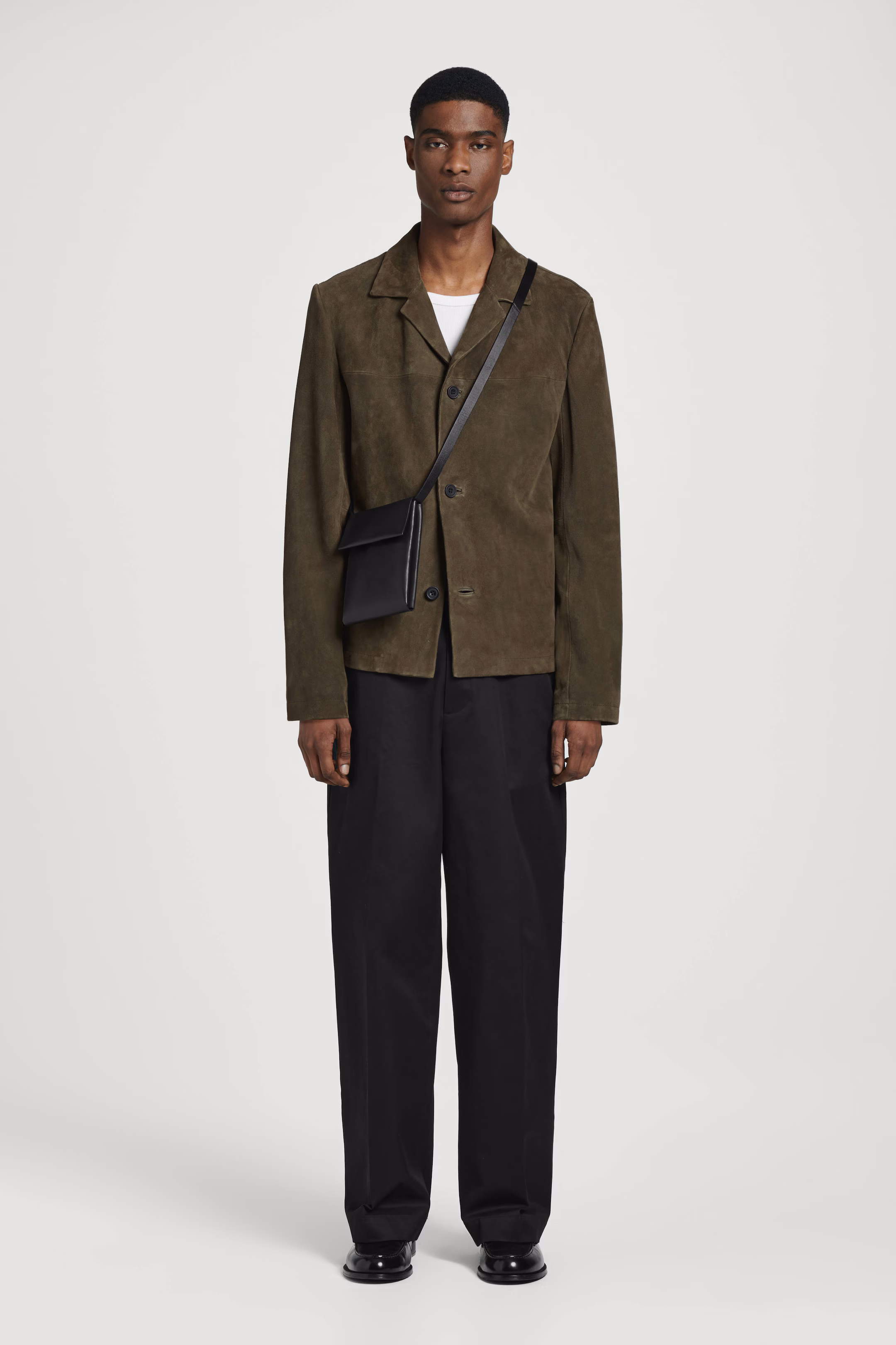 FOLDED CROSSBODY PHONE POUCH - LEATHER