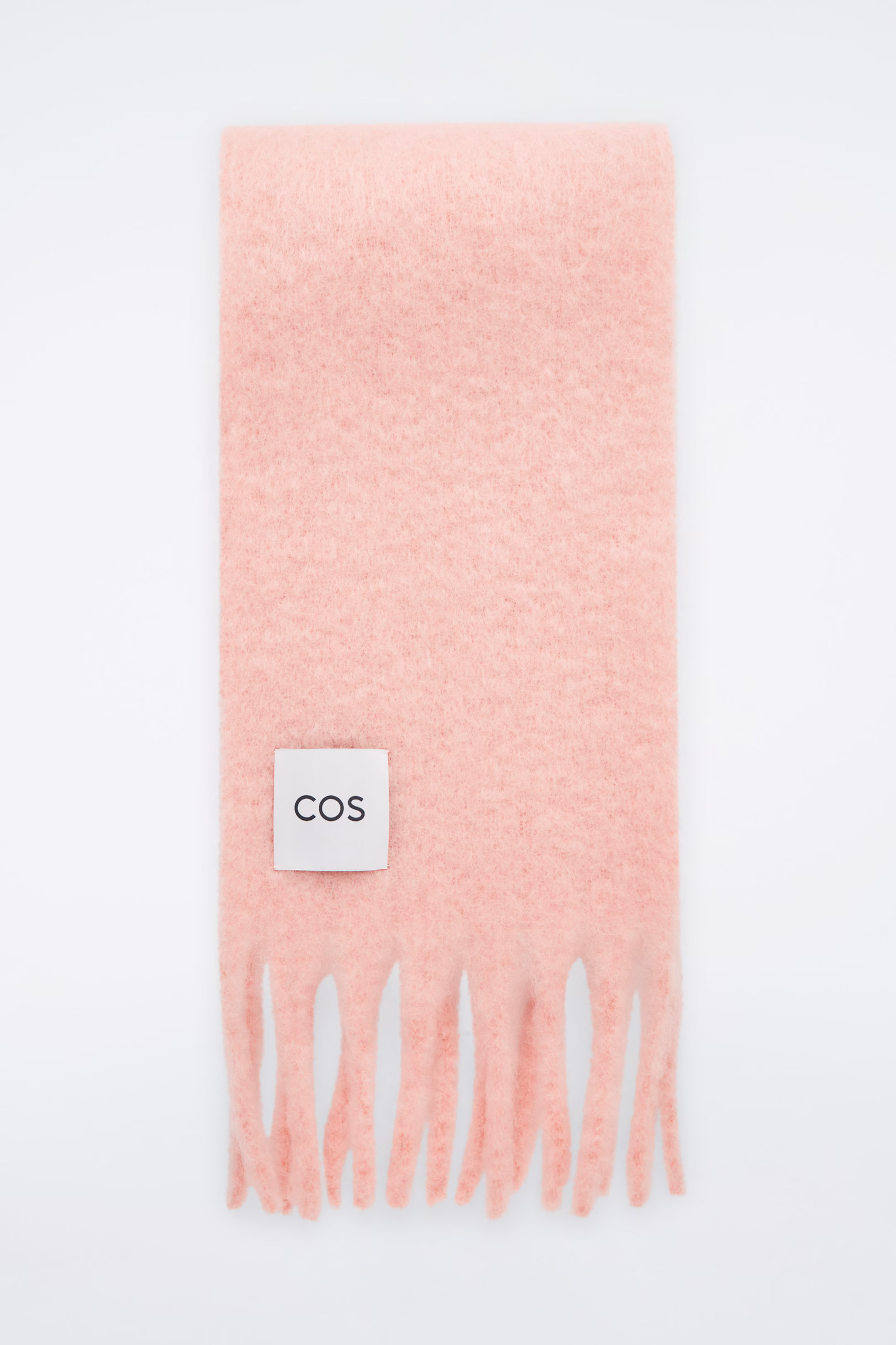 FRINGED BRUSHED-MOHAIR SCARF