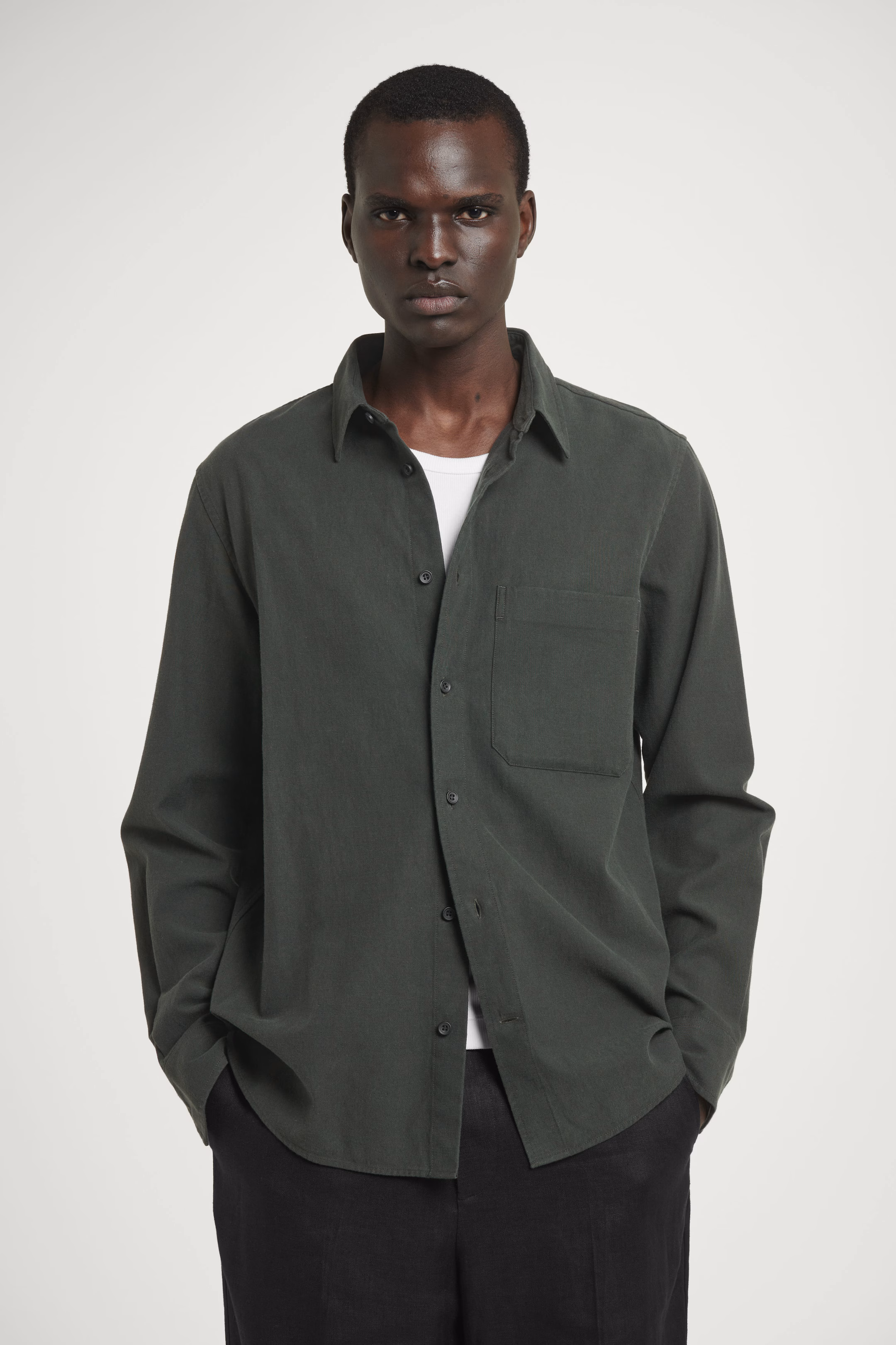 RELAXED BRUSHED COTTON-BLEND SHIRT