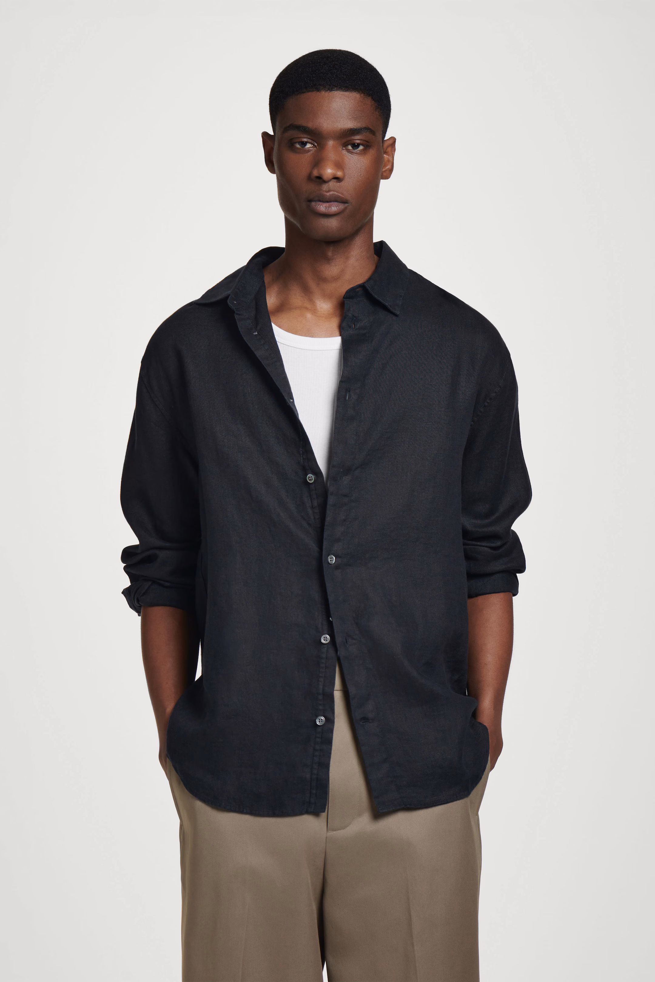 RELAXED LINEN LONG-SLEEVED SHIRT