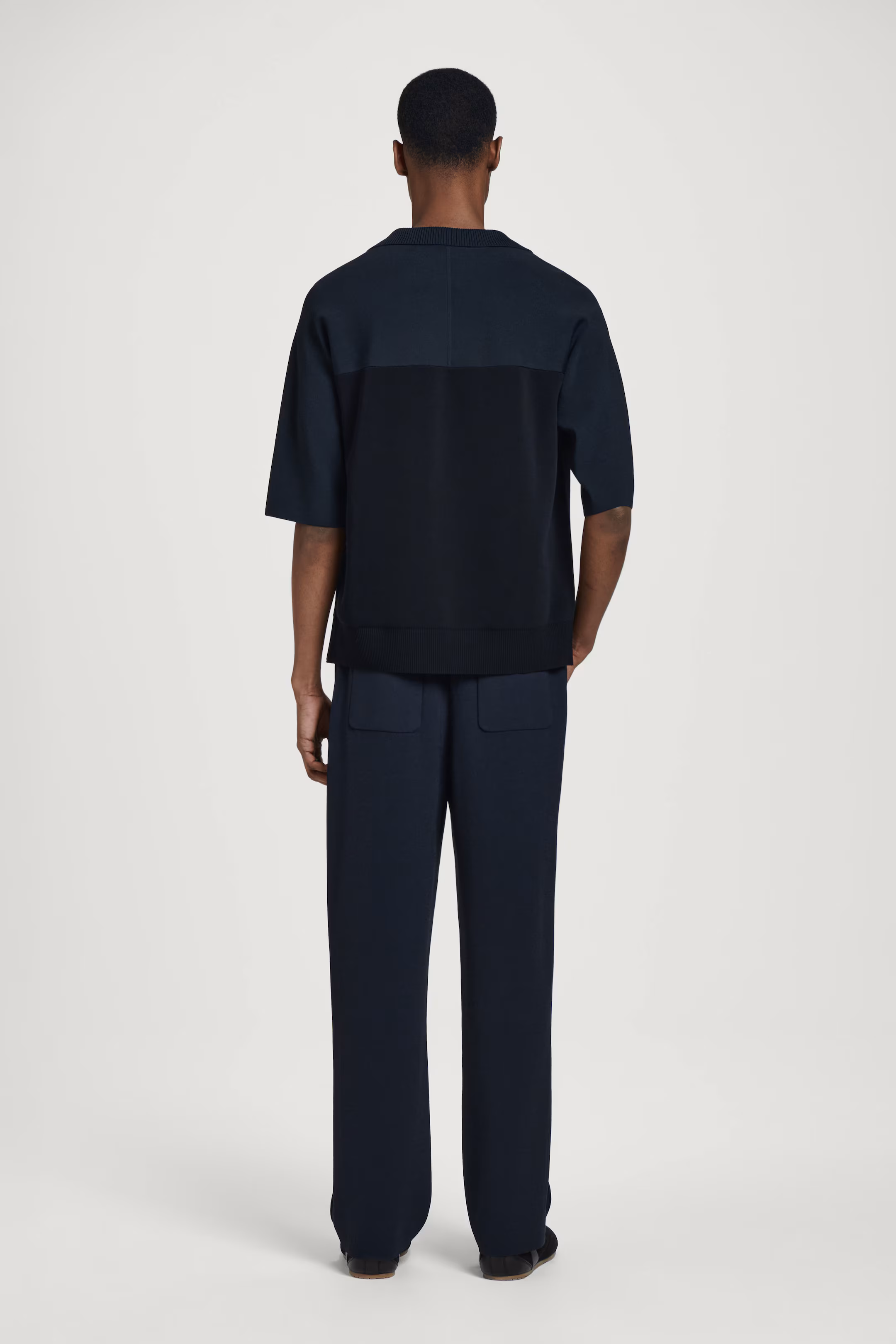 COLOUR-BLOCK DOUBLE-FACED POLO SHIRT