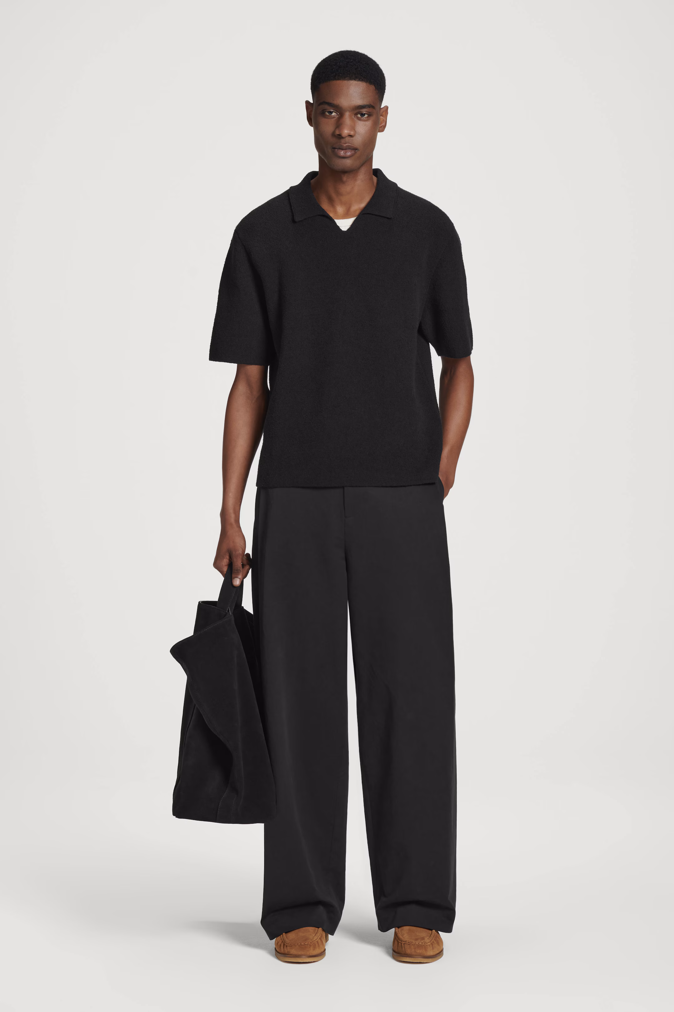 GATHERED SUEDE LOAFERS