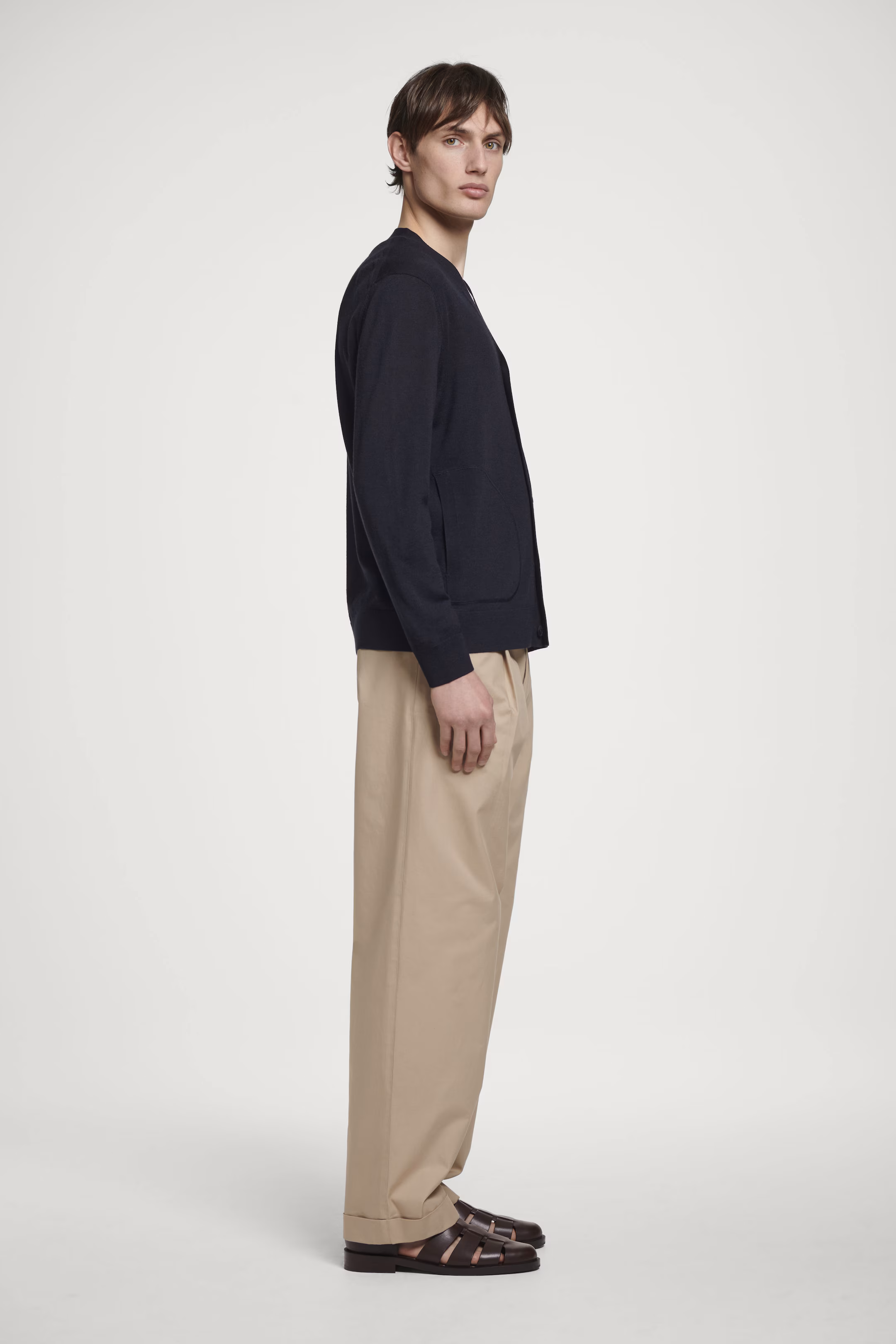 MERINO WOOL V-NECK CARDIGAN