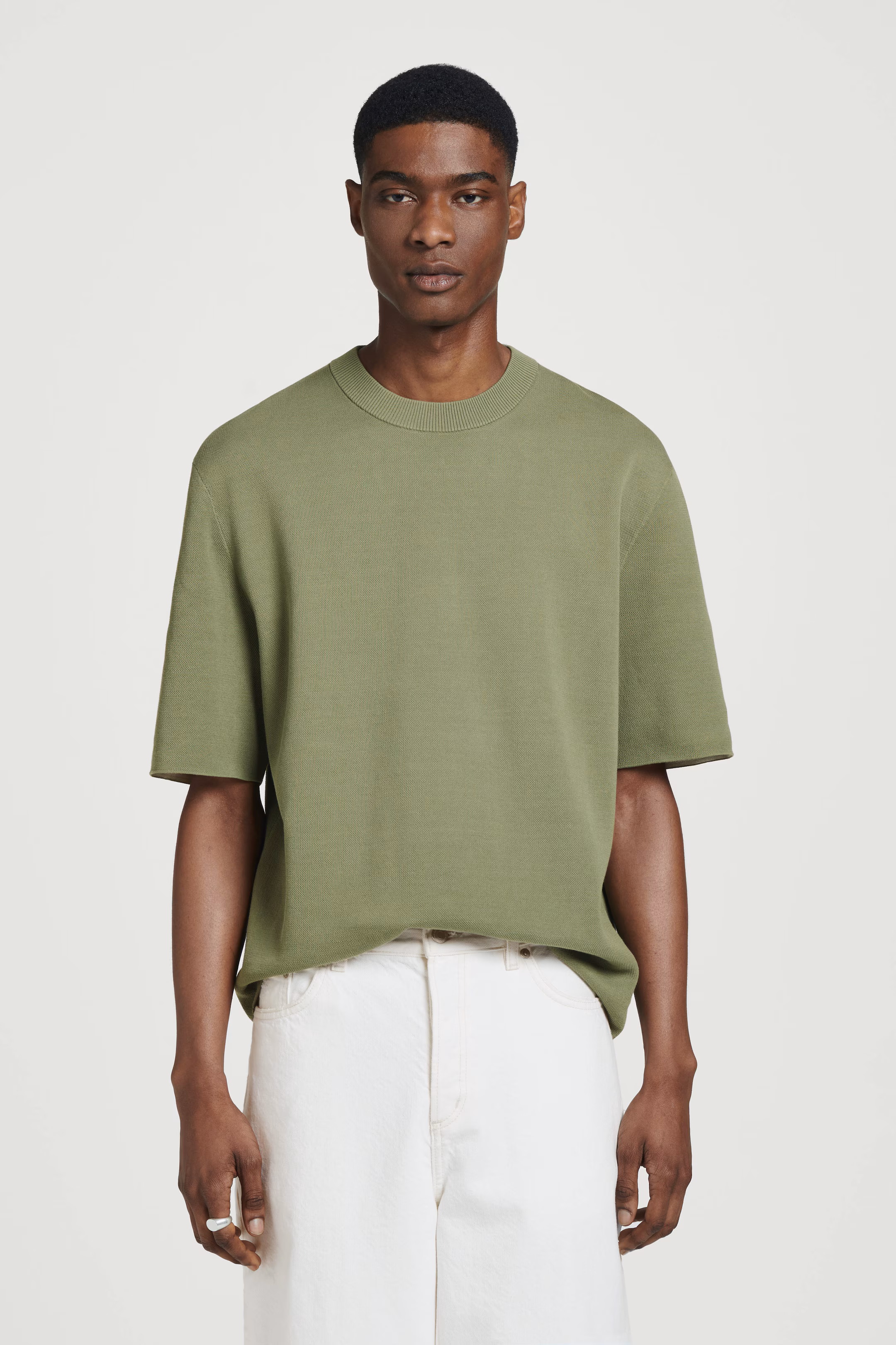 RELAXED DOUBLE-FACED KNIT T-SHIRT