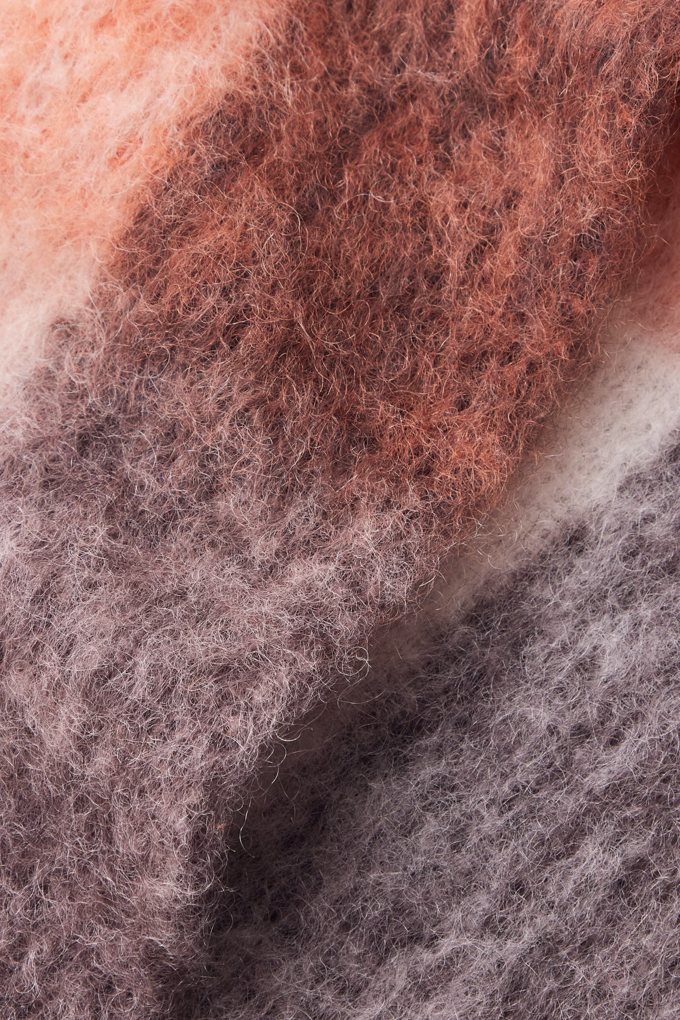 FRINGED BRUSHED-MOHAIR SCARF