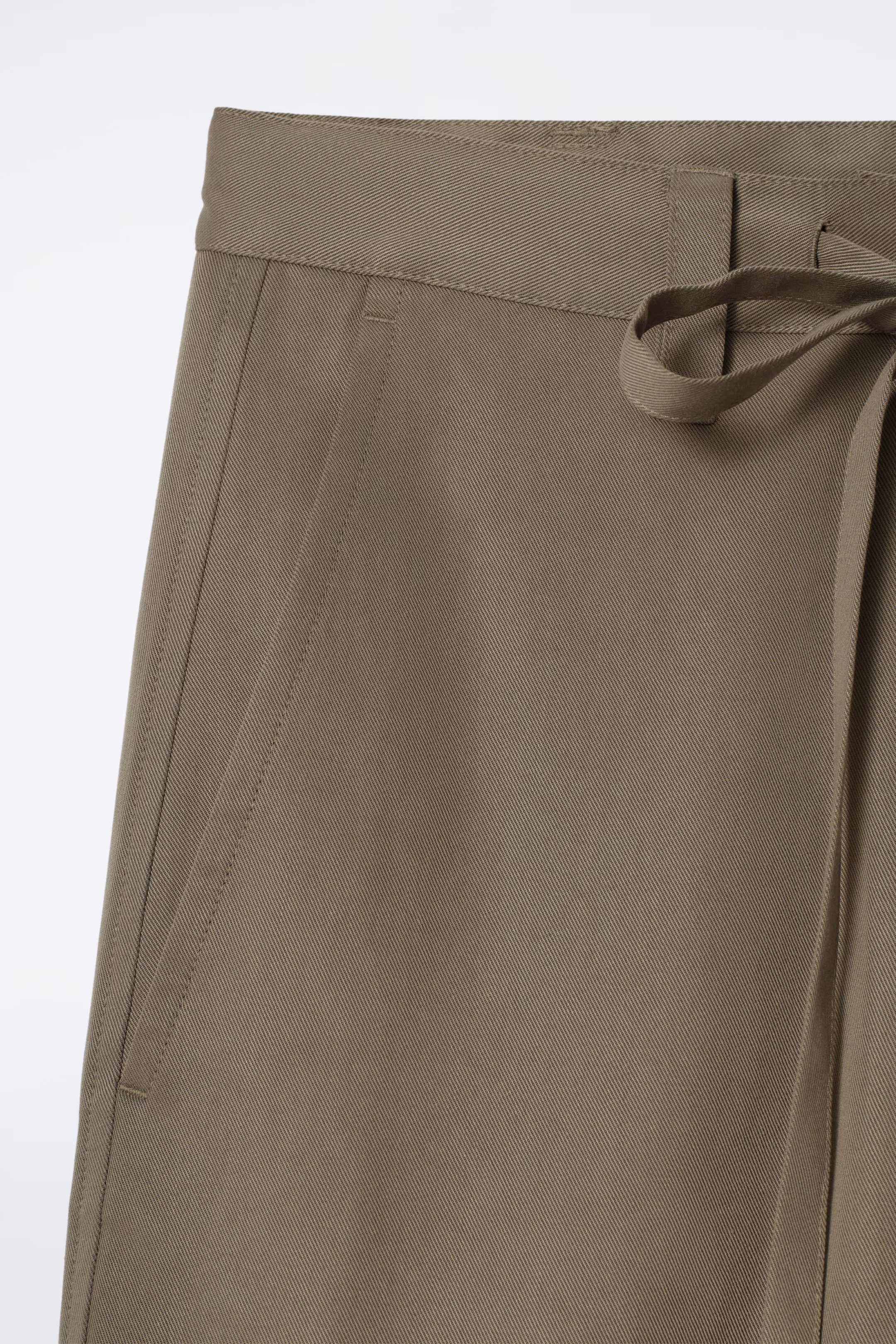 TIE-DETAIL WIDE-LEG TROUSERS