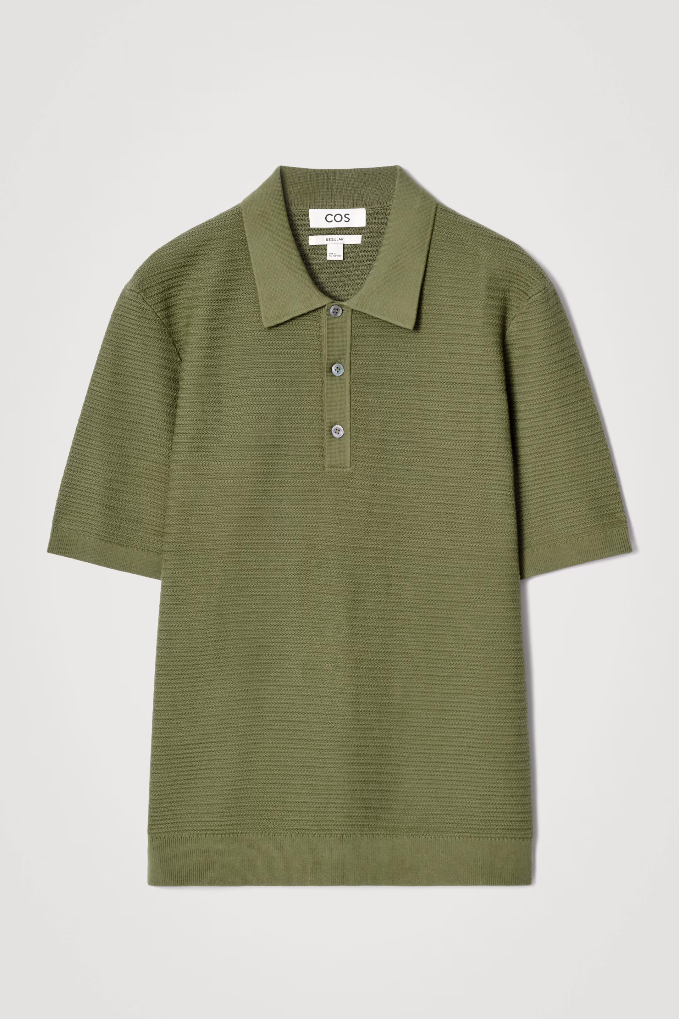 TEXTURED KNITTED COTTON POLO SHIRT