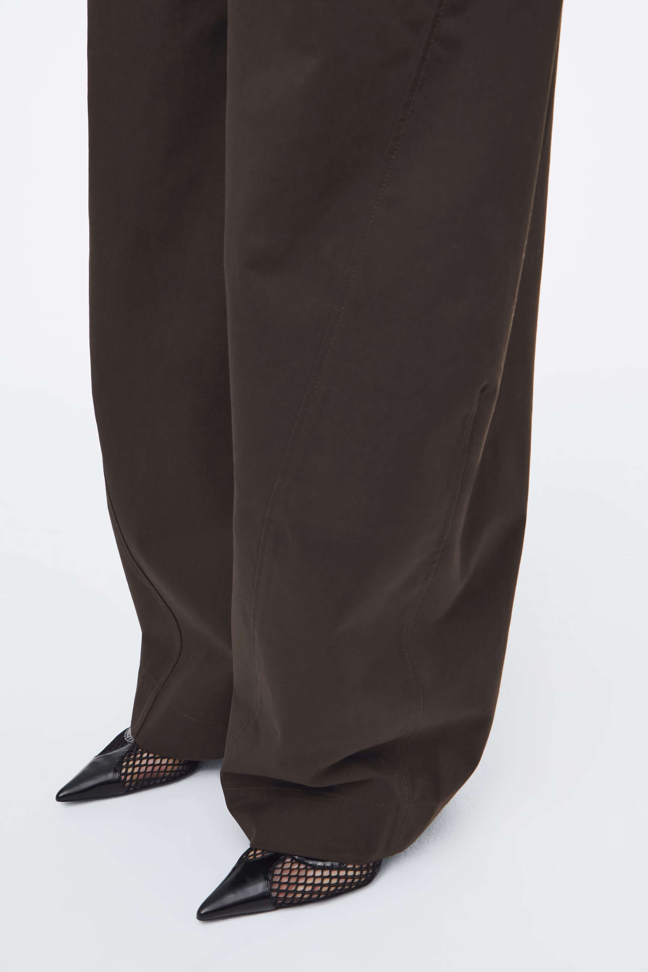 DECONSTRUCTED COTTON BARREL-LEG TROUSERS