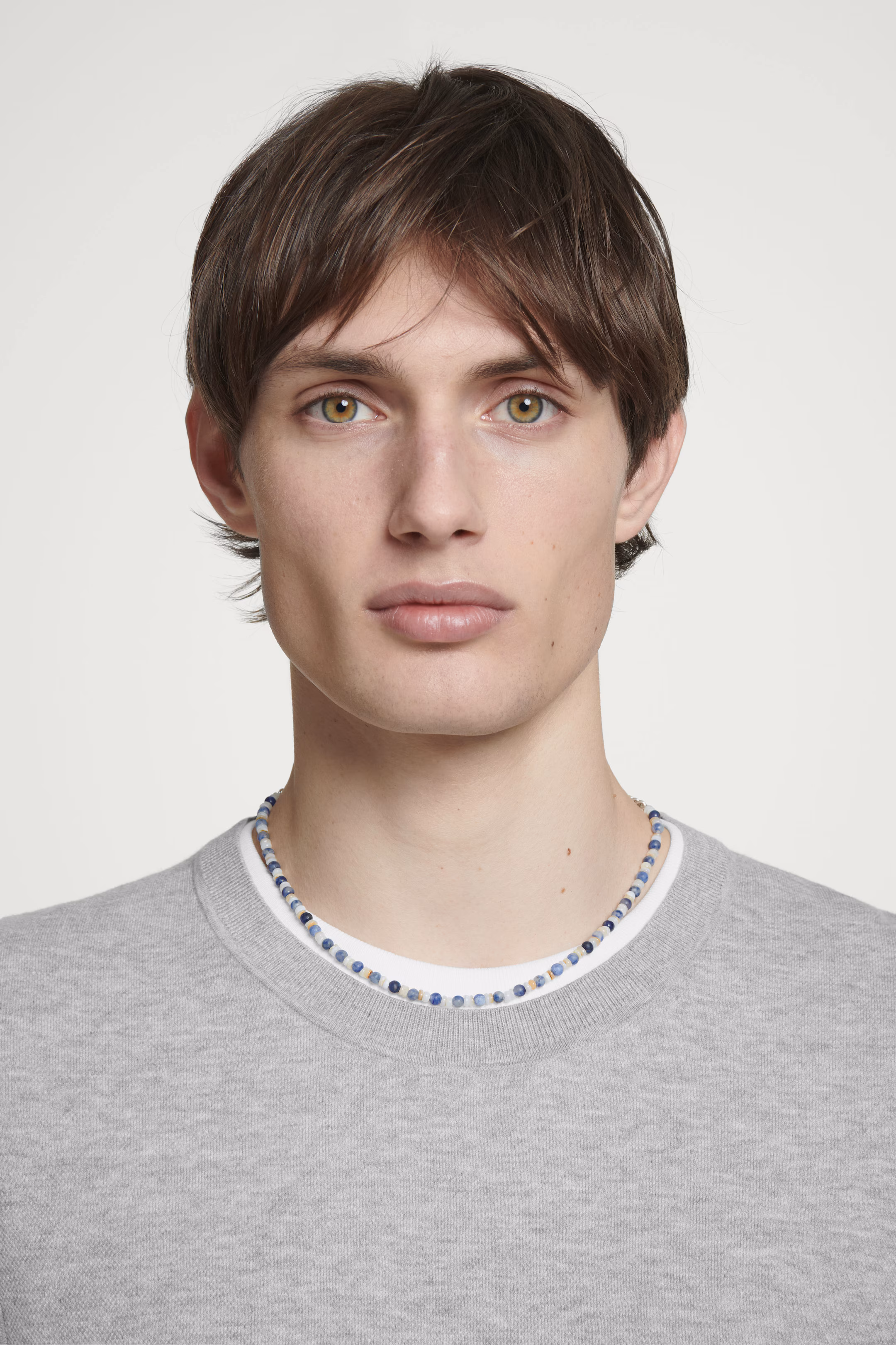 STONE AND SHELL CHAIN NECKLACE