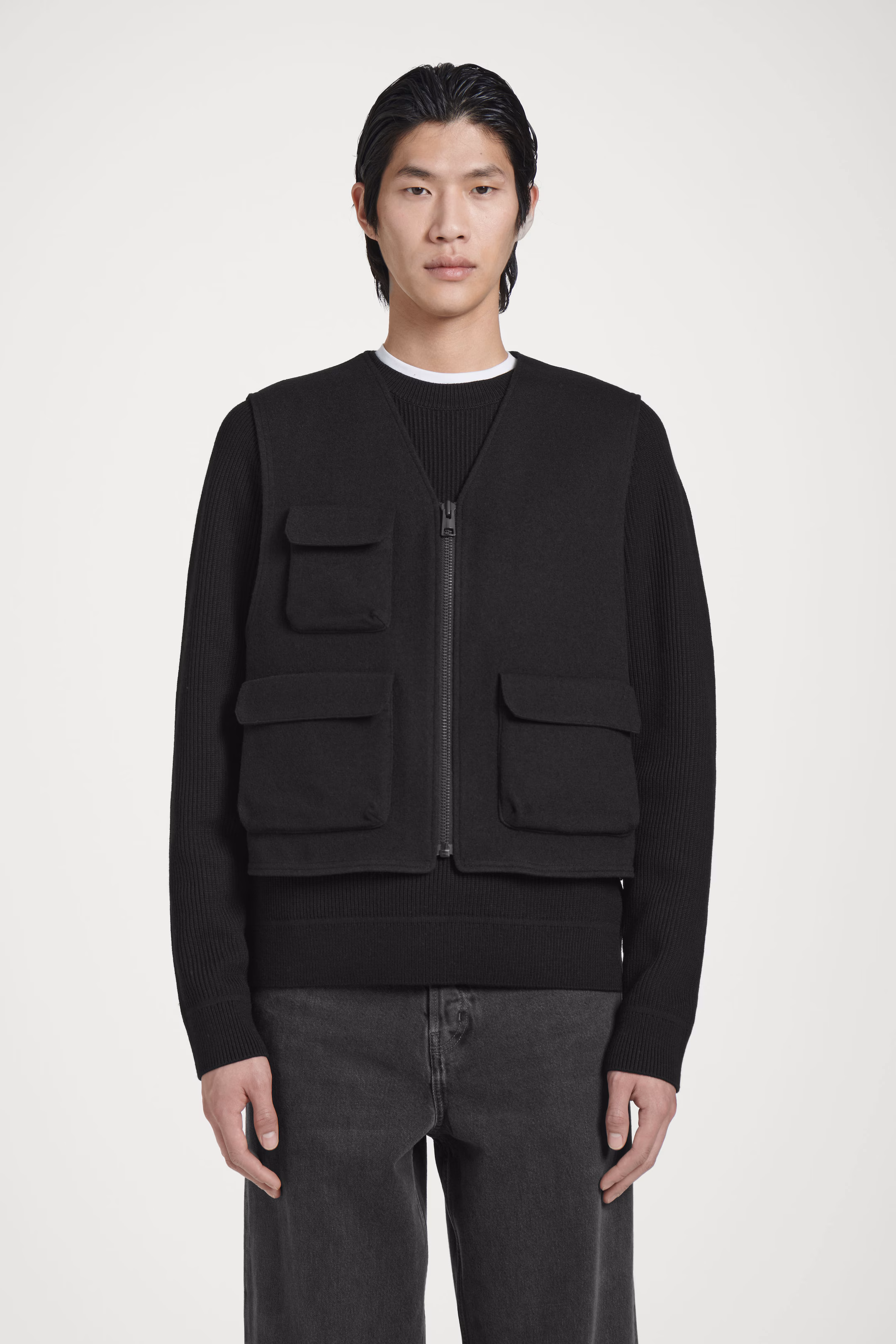 WOOL-BLEND UTILITY GILET