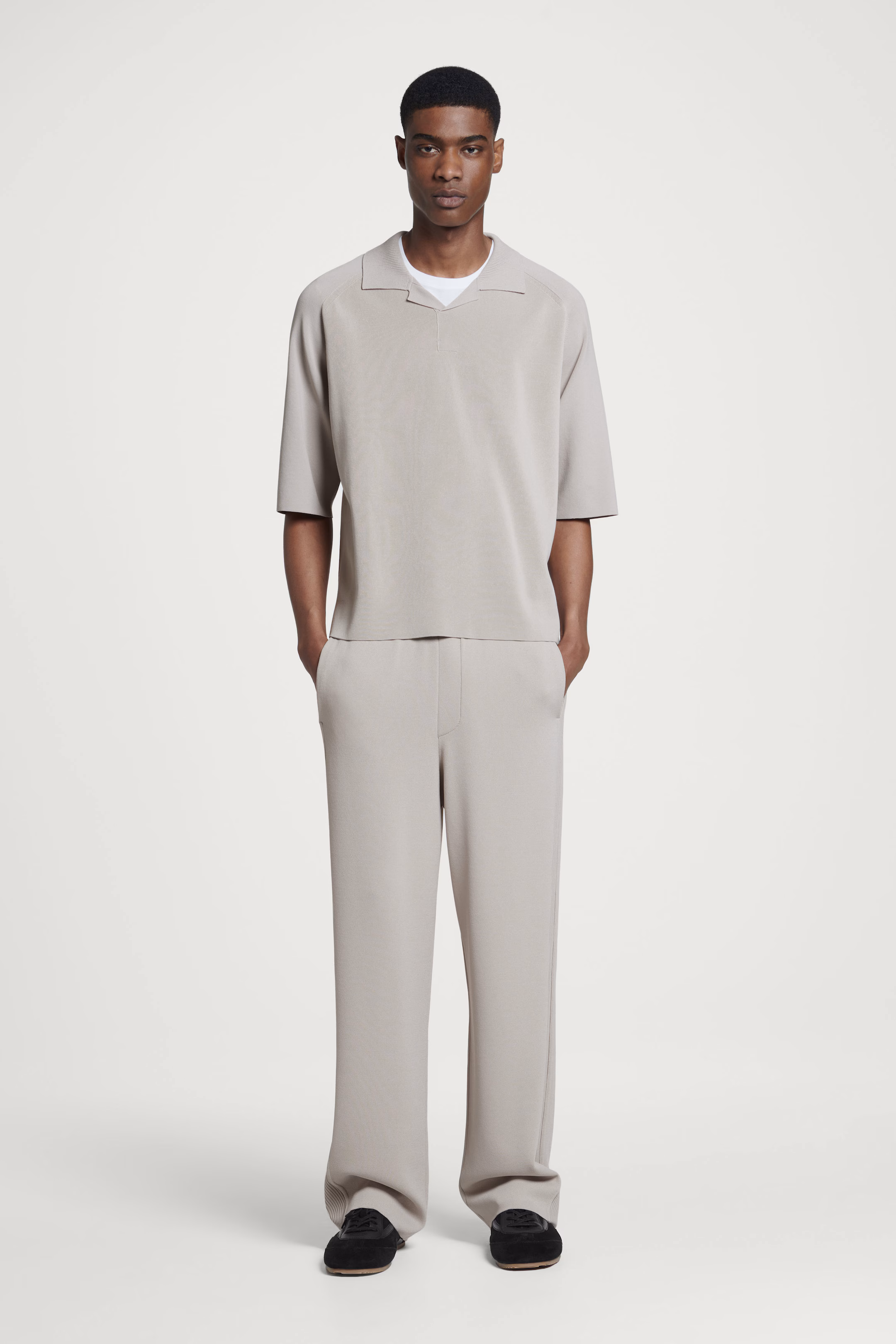 COLOUR-BLOCK DOUBLE-FACED POLO SHIRT