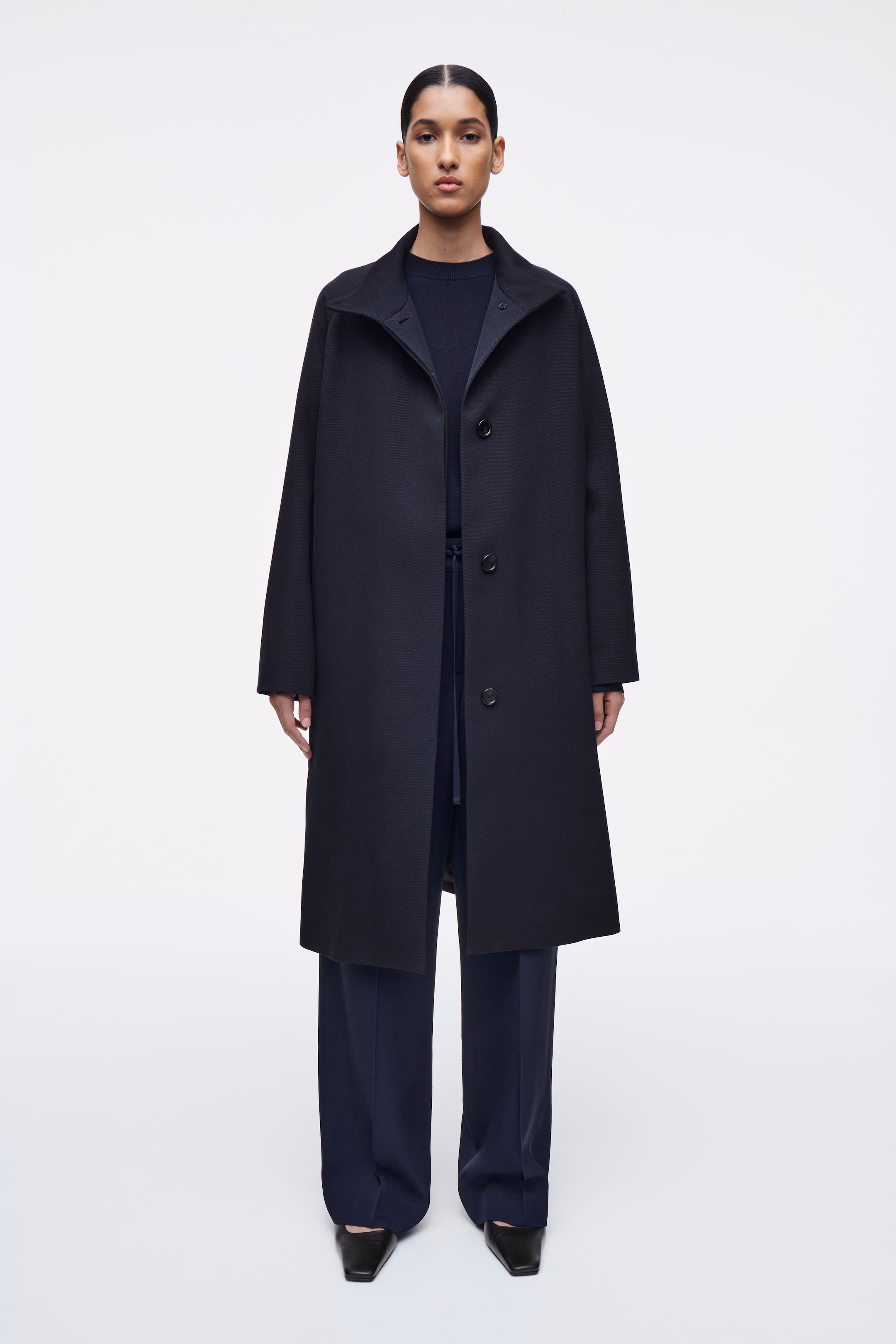 TRAPEZE WOOL-BLEND COAT
