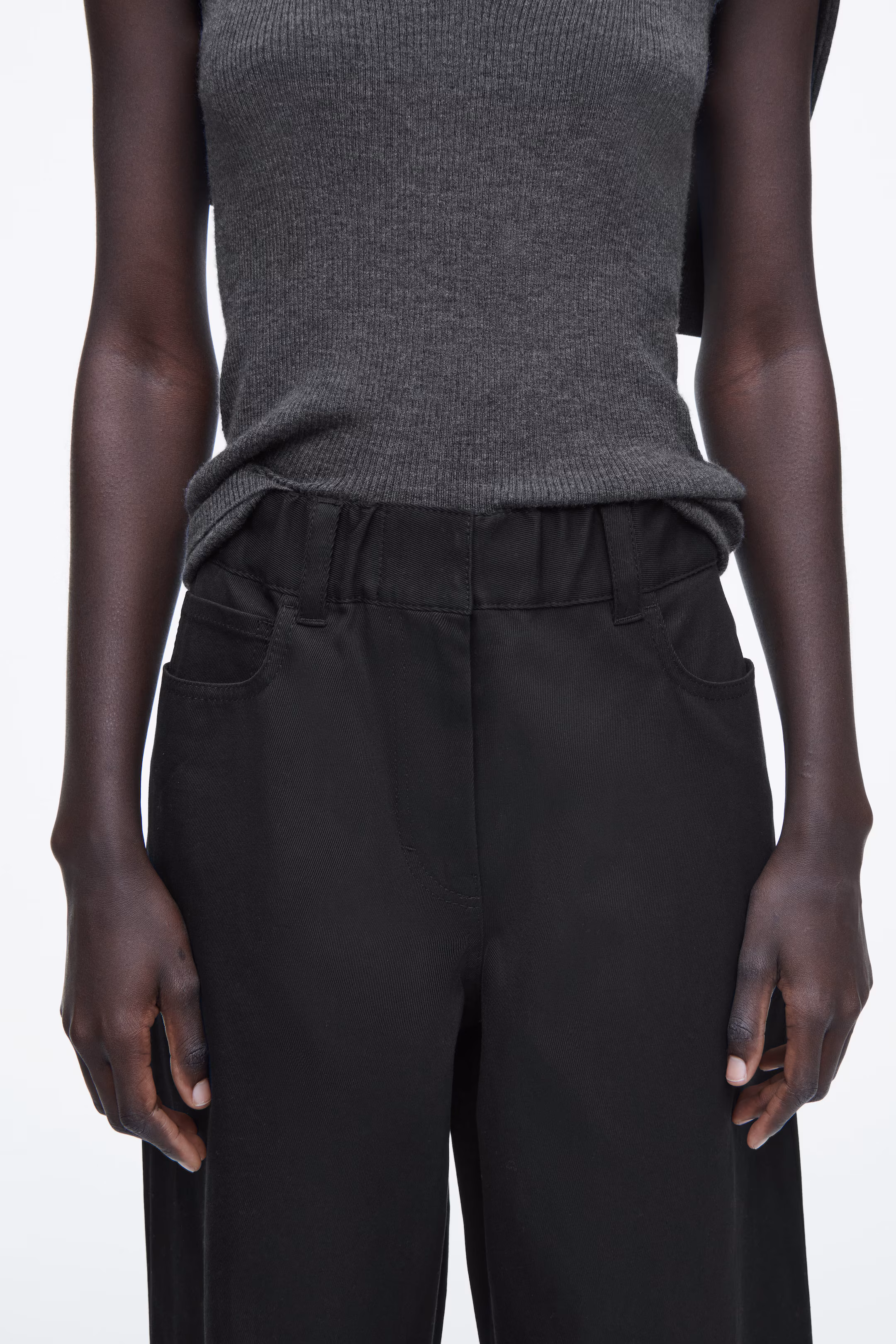 WIDE-LEG COTTON TROUSERS