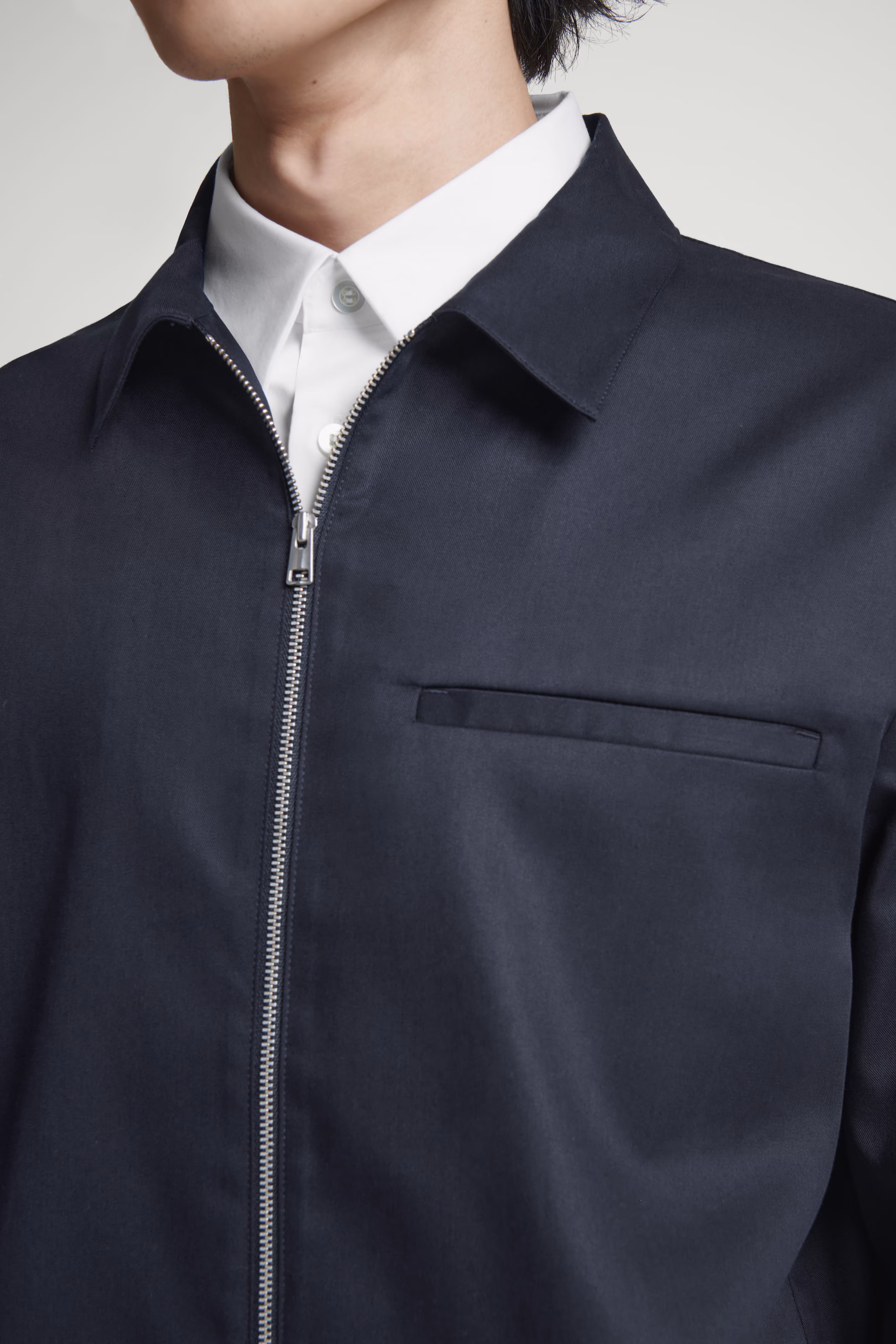 ZIPPED TWILL SHIRT