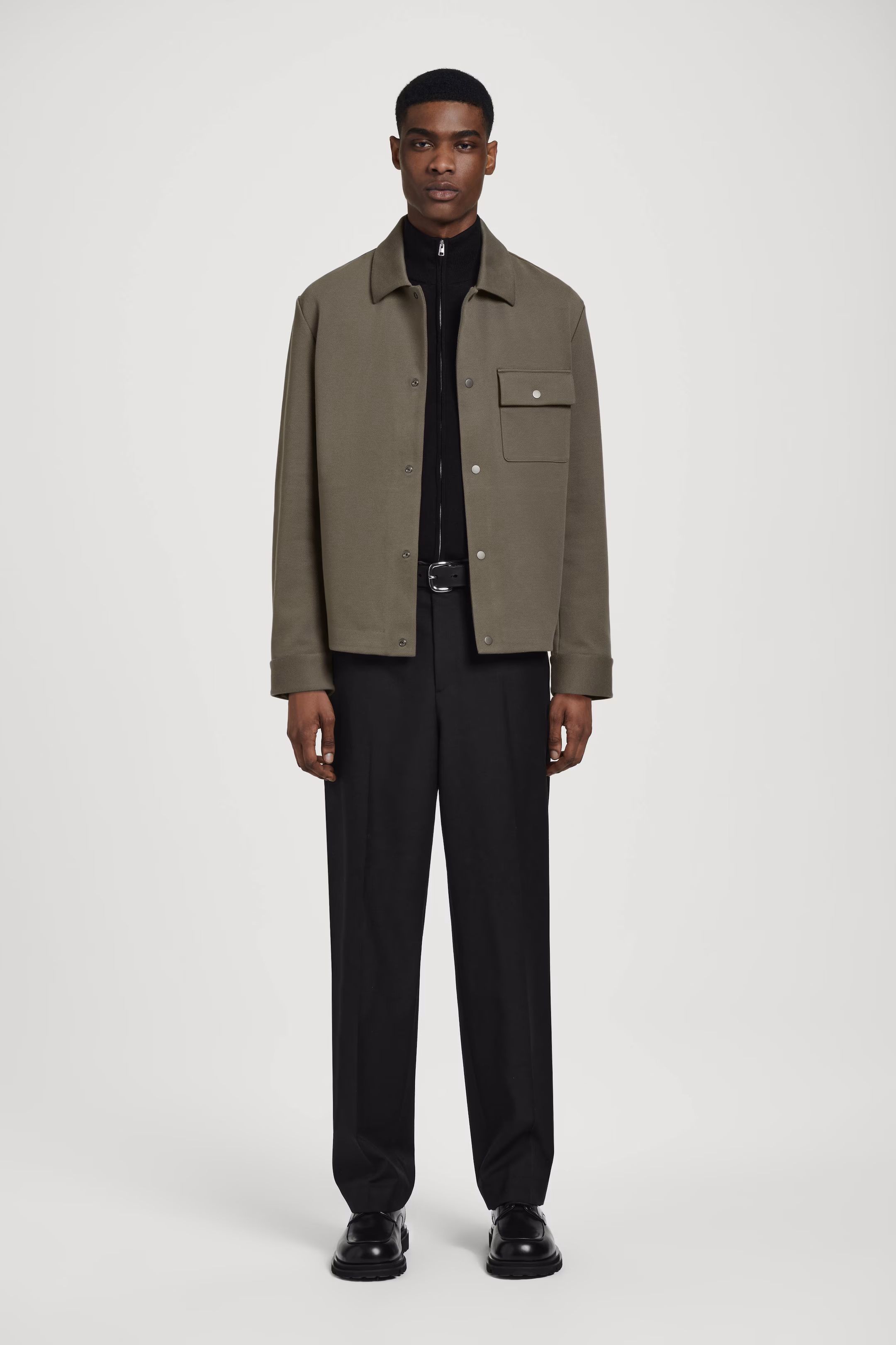 JERSEY-TWILL SHIRT JACKET