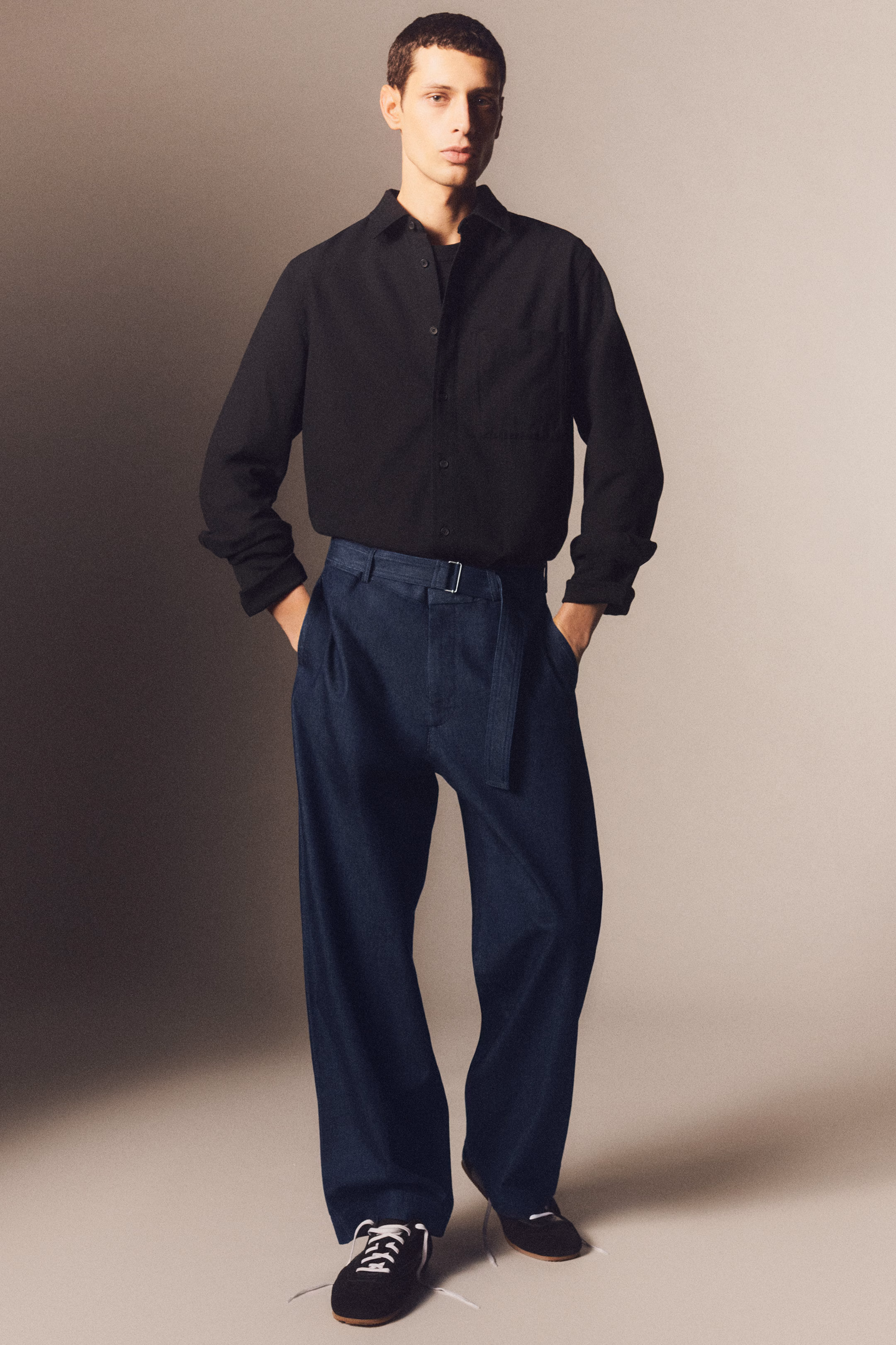 RELAXED BRUSHED COTTON-BLEND SHIRT