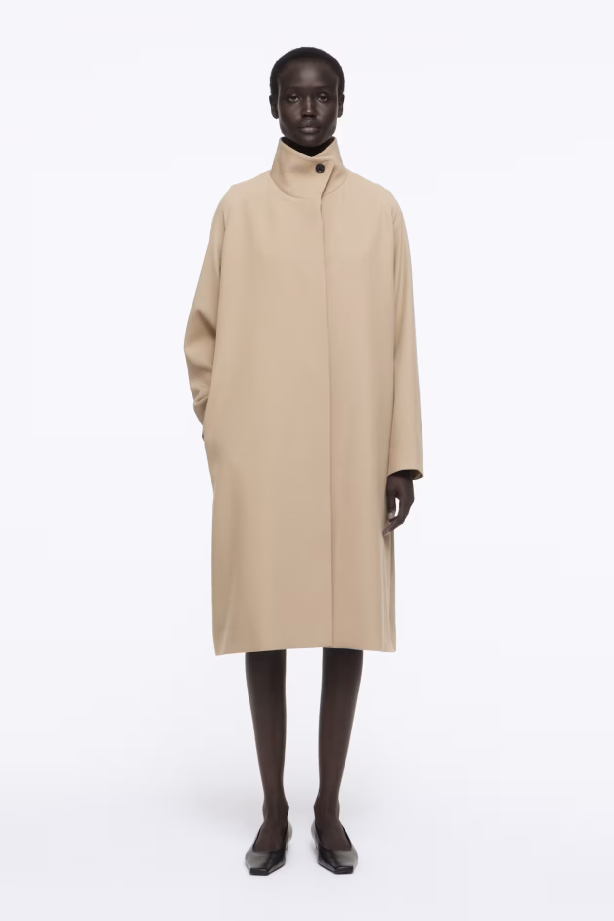 TRAPEZE WOOL-BLEND COAT