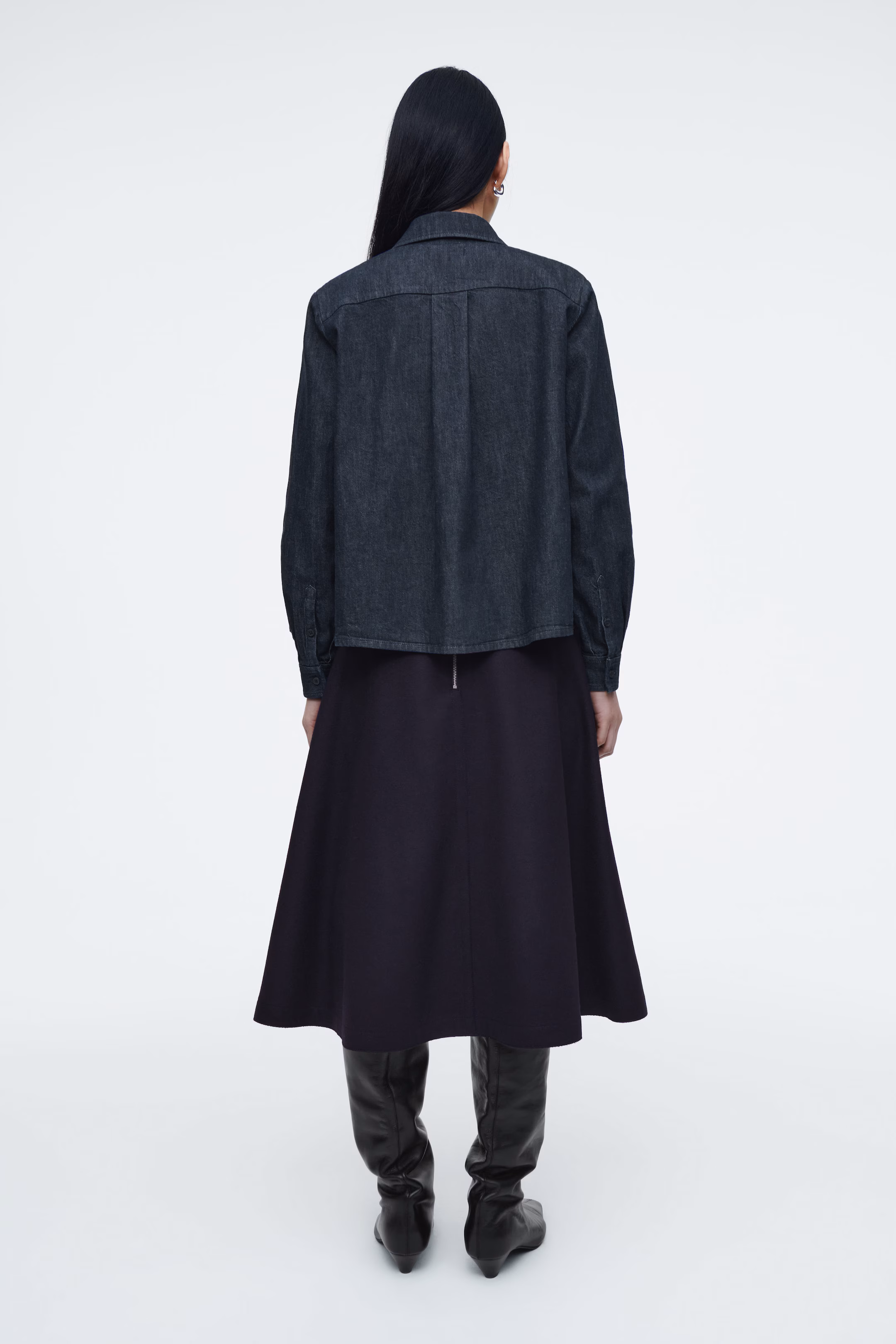 REGULAR FLARED DENIM SHIRT