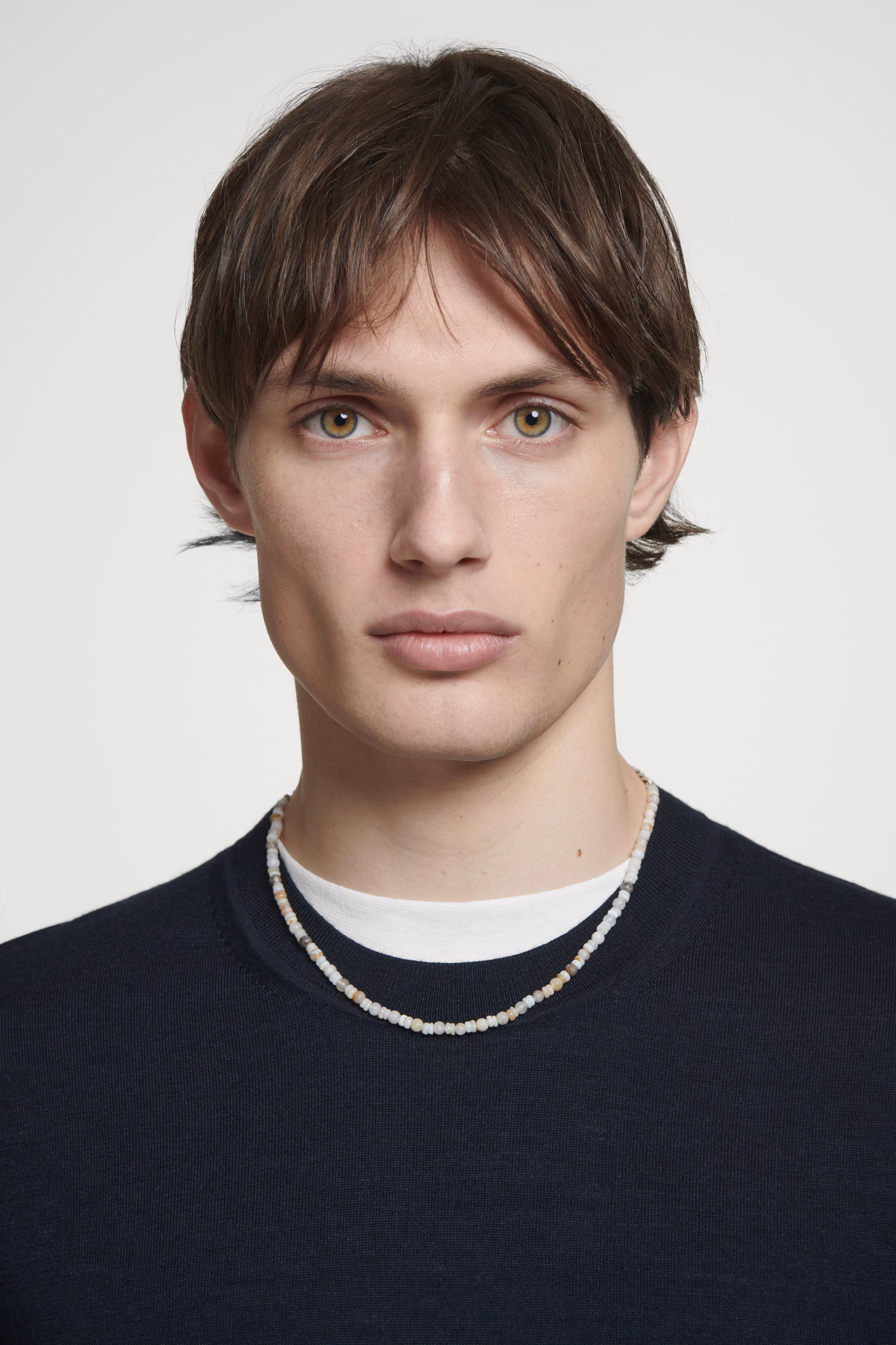 STONE AND SHELL CHAIN NECKLACE