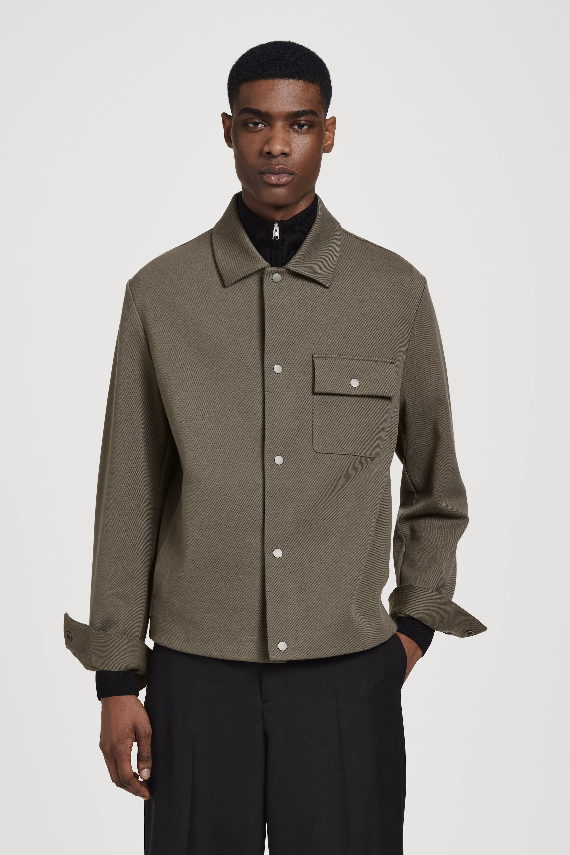 JERSEY-TWILL SHIRT JACKET