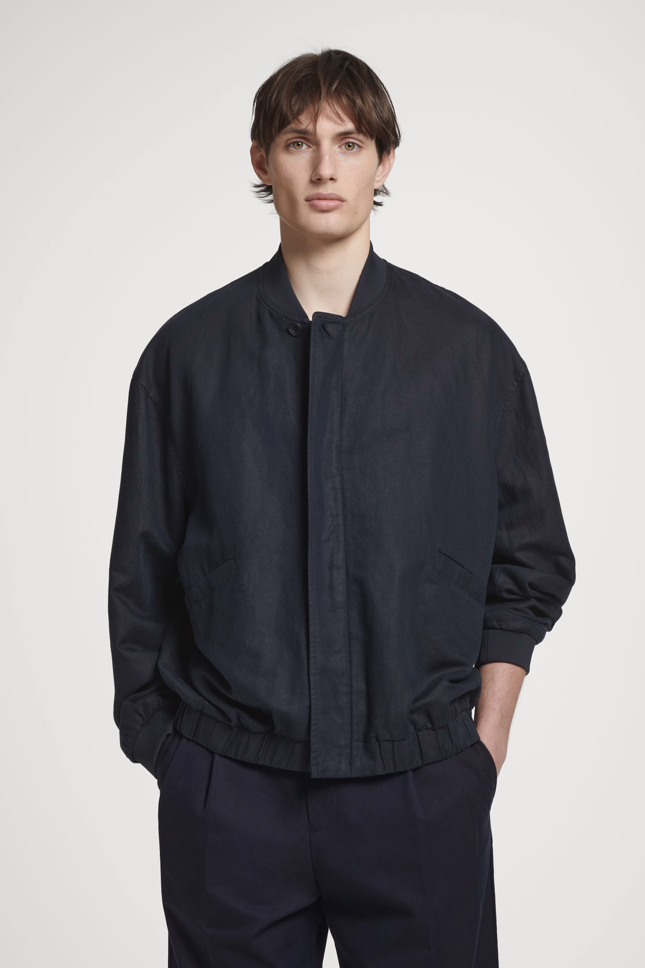 LINEN BOMBER JACKET