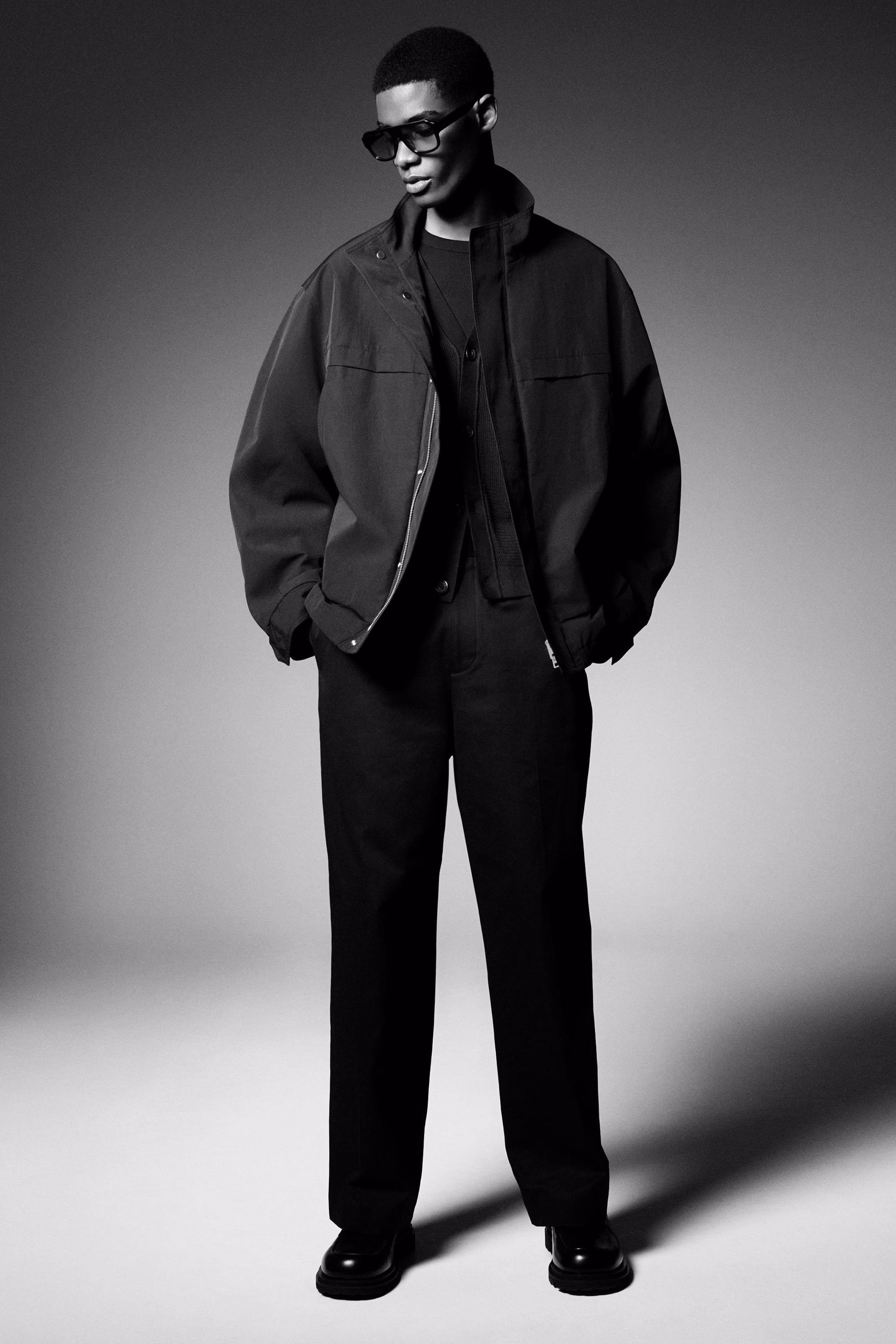 RELAXED COTTON STRAIGHT-LEG TROUSERS