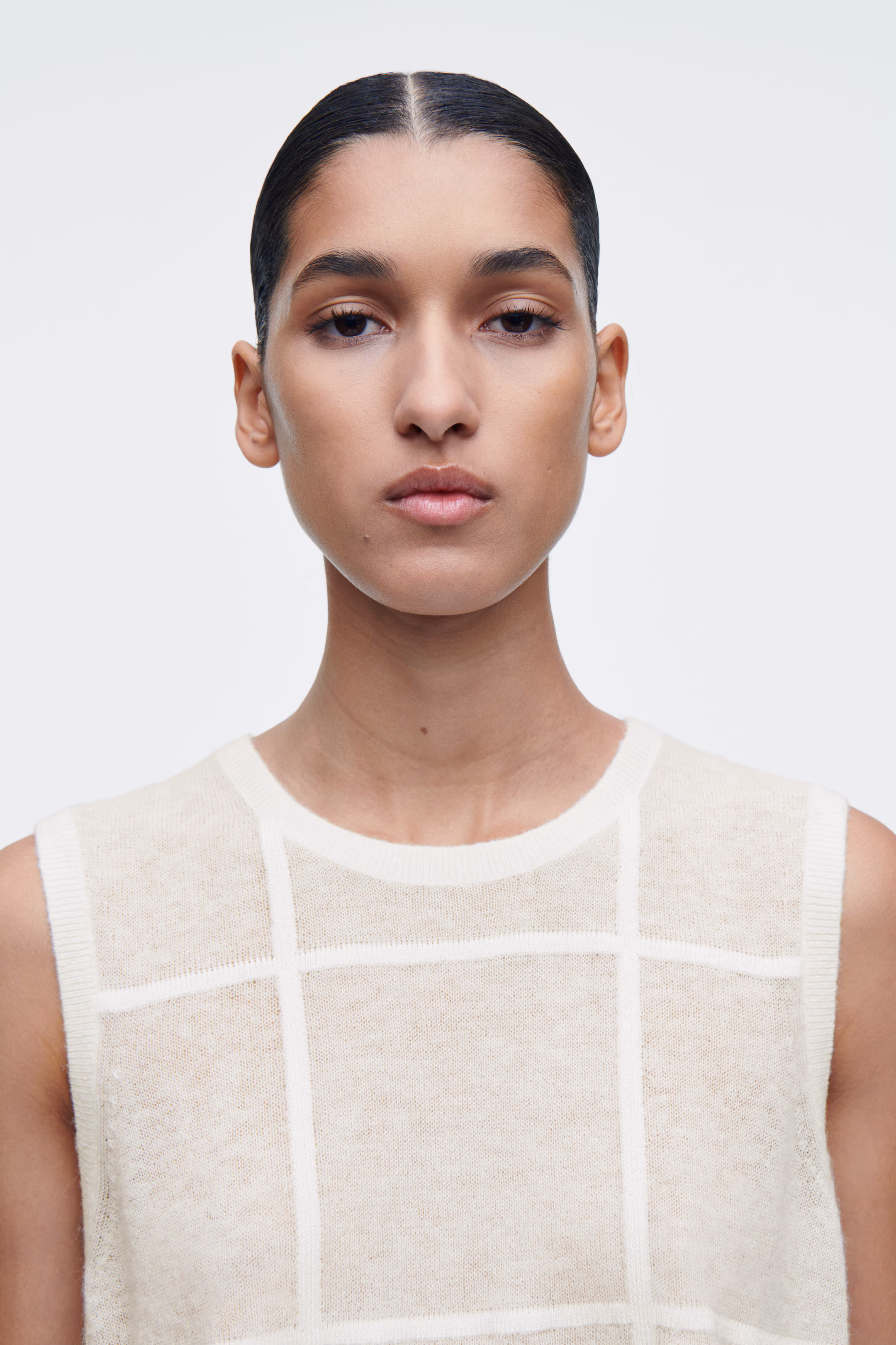 WINDOWPANE-CHECK VEST