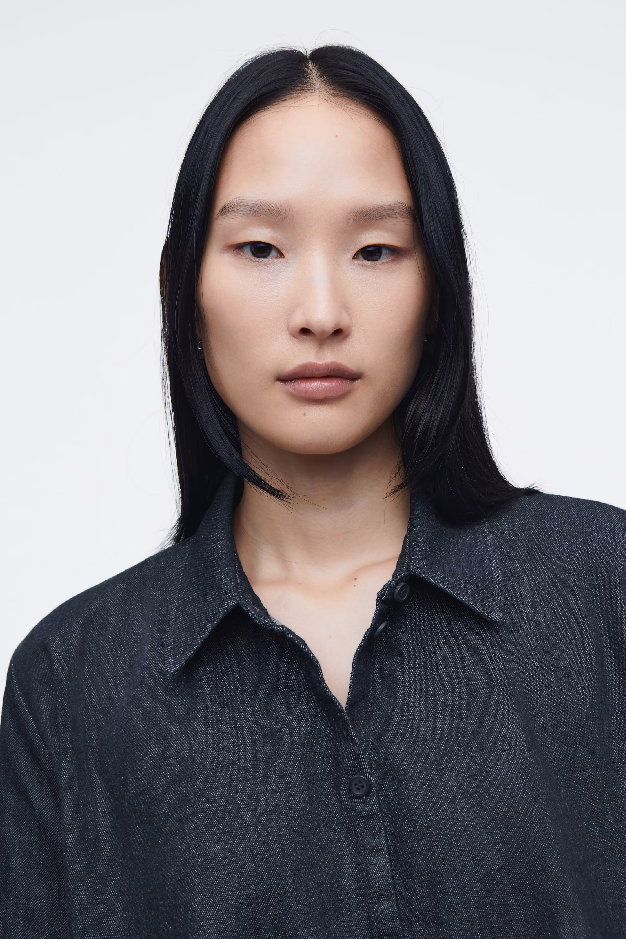 REGULAR FLARED DENIM SHIRT