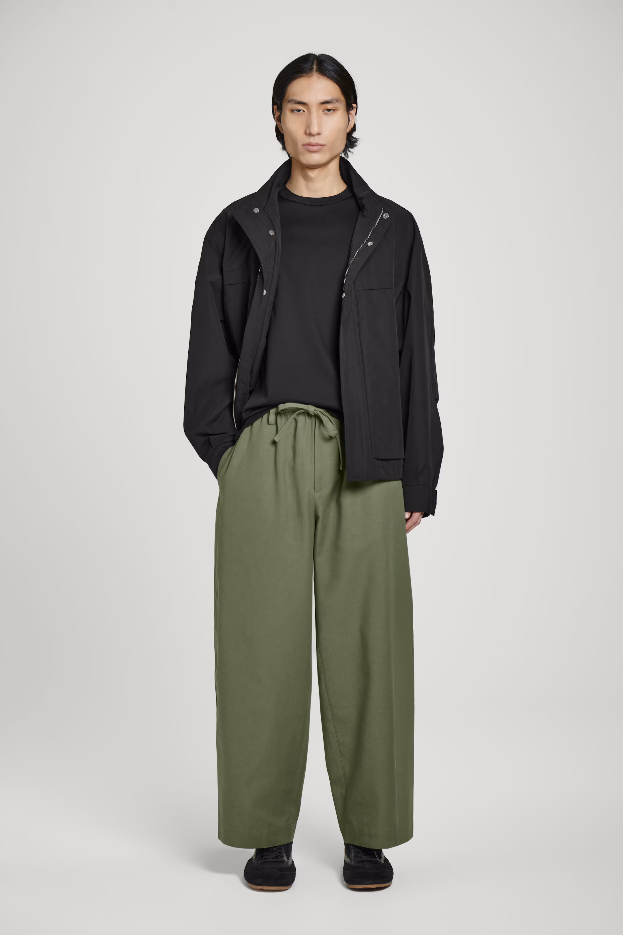 BARREL-LEG DRAWSTRING TROUSERS