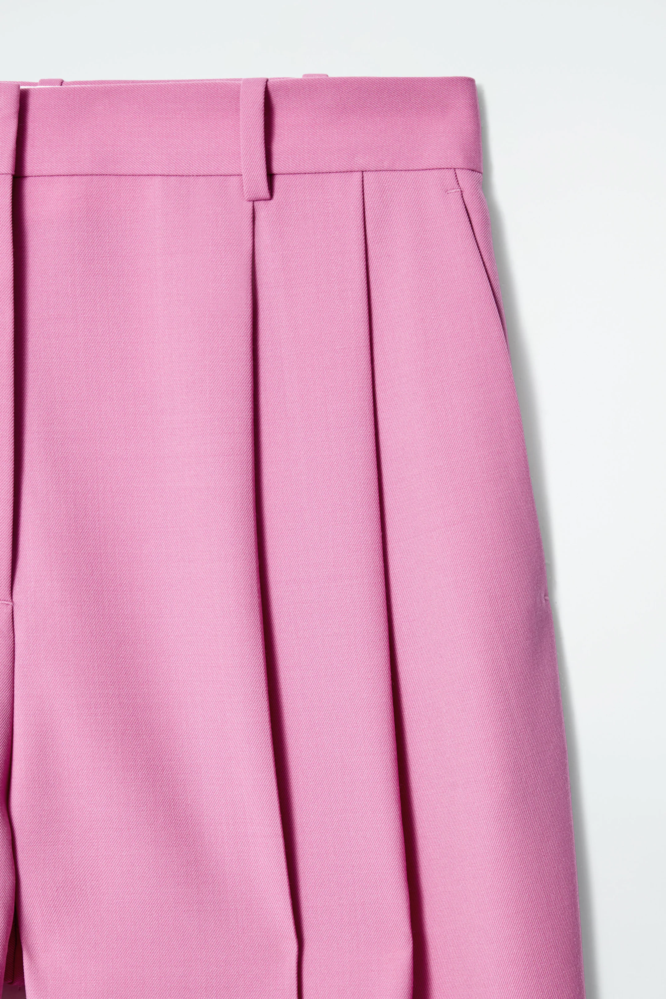 RELAXED TWILL WIDE-LEG TROUSERS