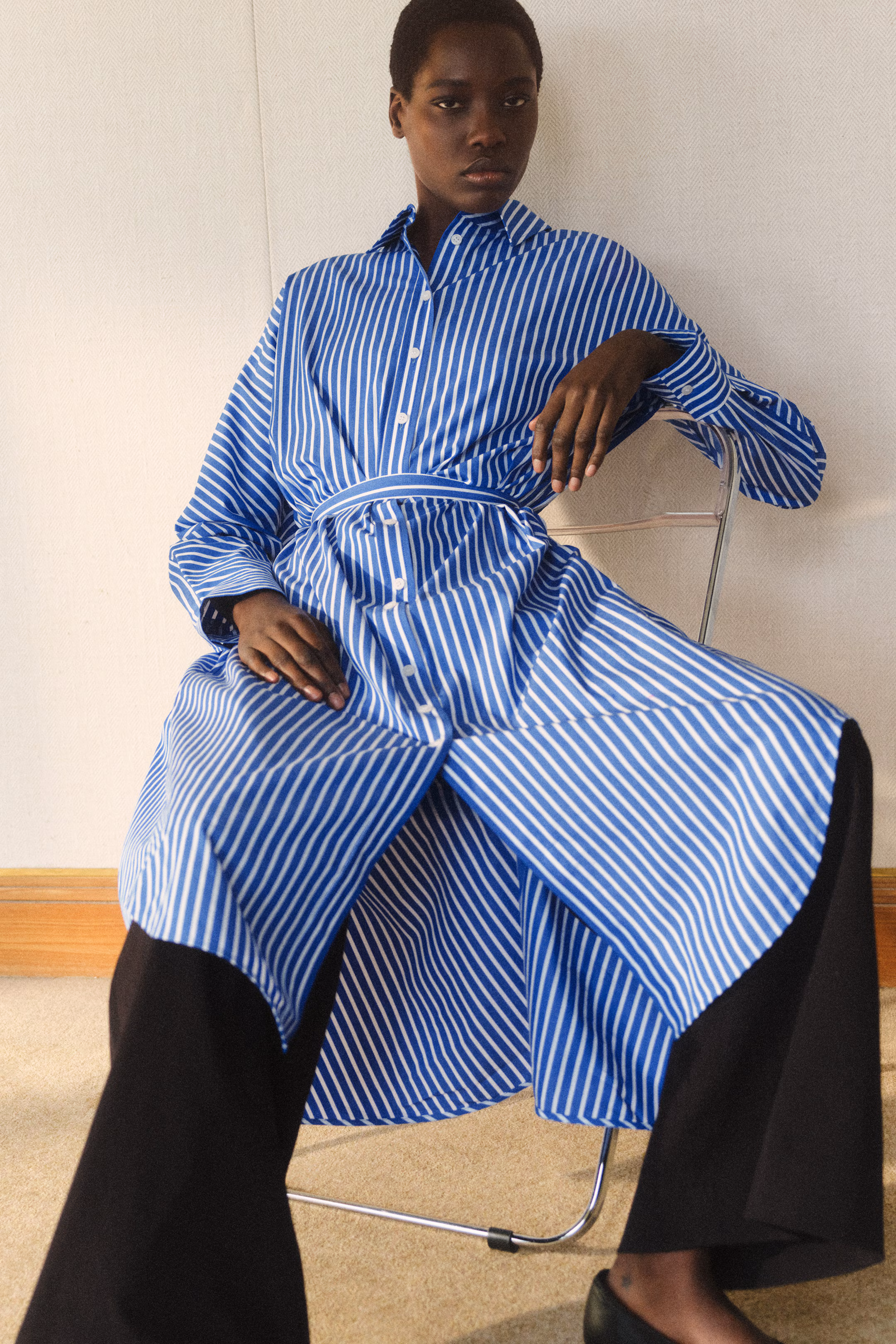 WIDE-LEG COTTON TROUSERS