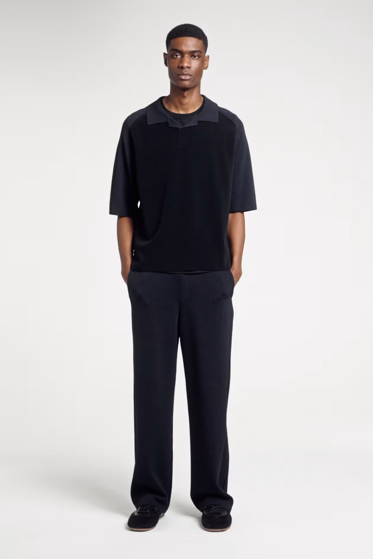 DOUBLE-FACED STRAIGHT-LEG TRACK PANTS