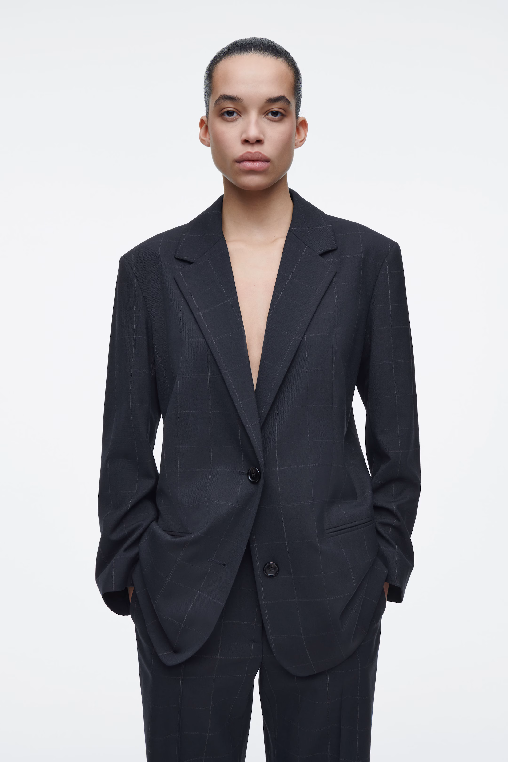 OVERSIZED WINDOWPANE-CHECK BLAZER