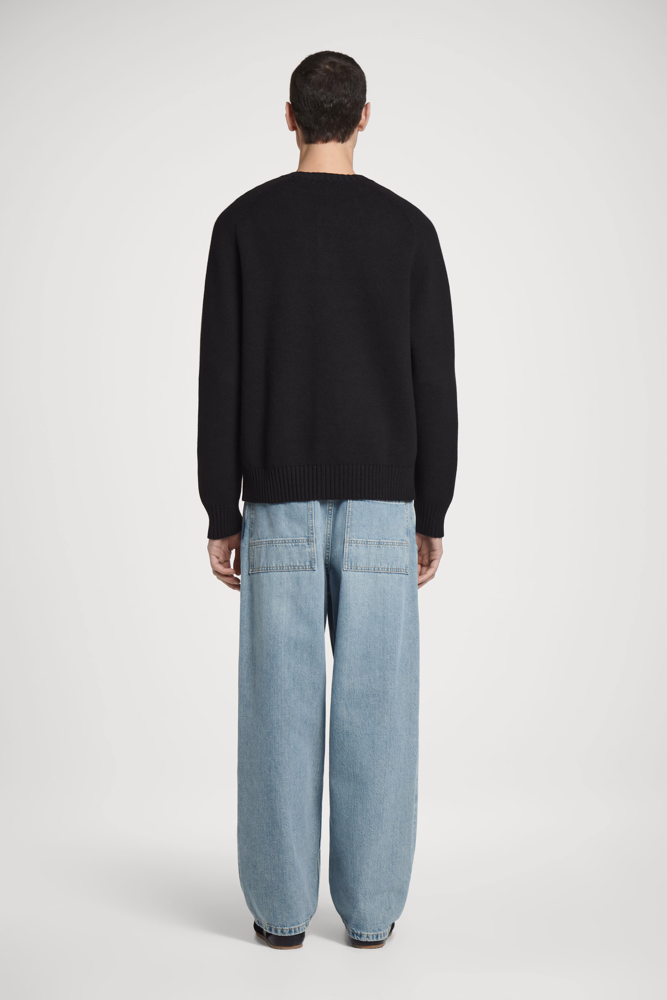 WOOL-BLEND CREW-NECK CARDIGAN