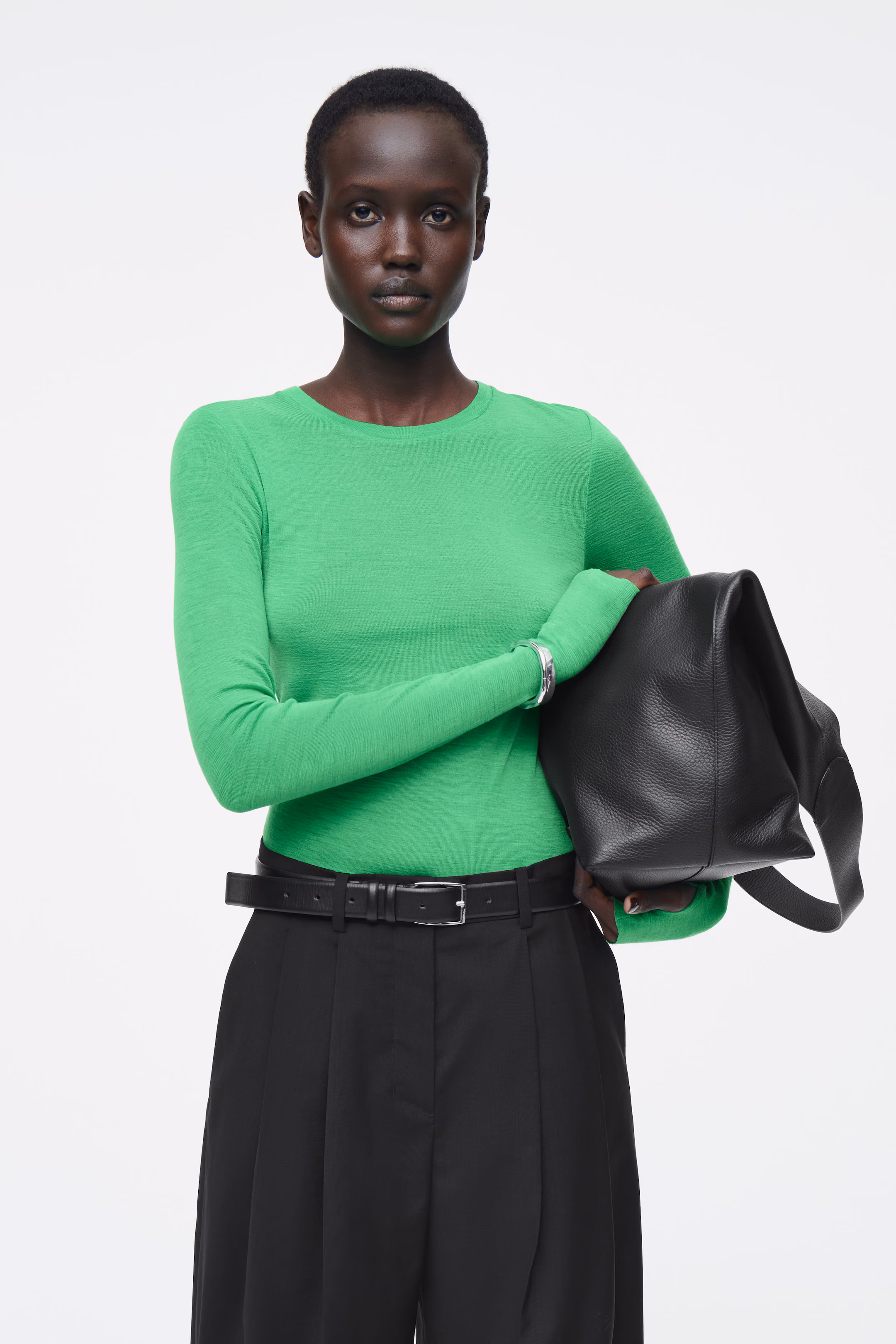 CREW-NECK MERINO WOOL TOP