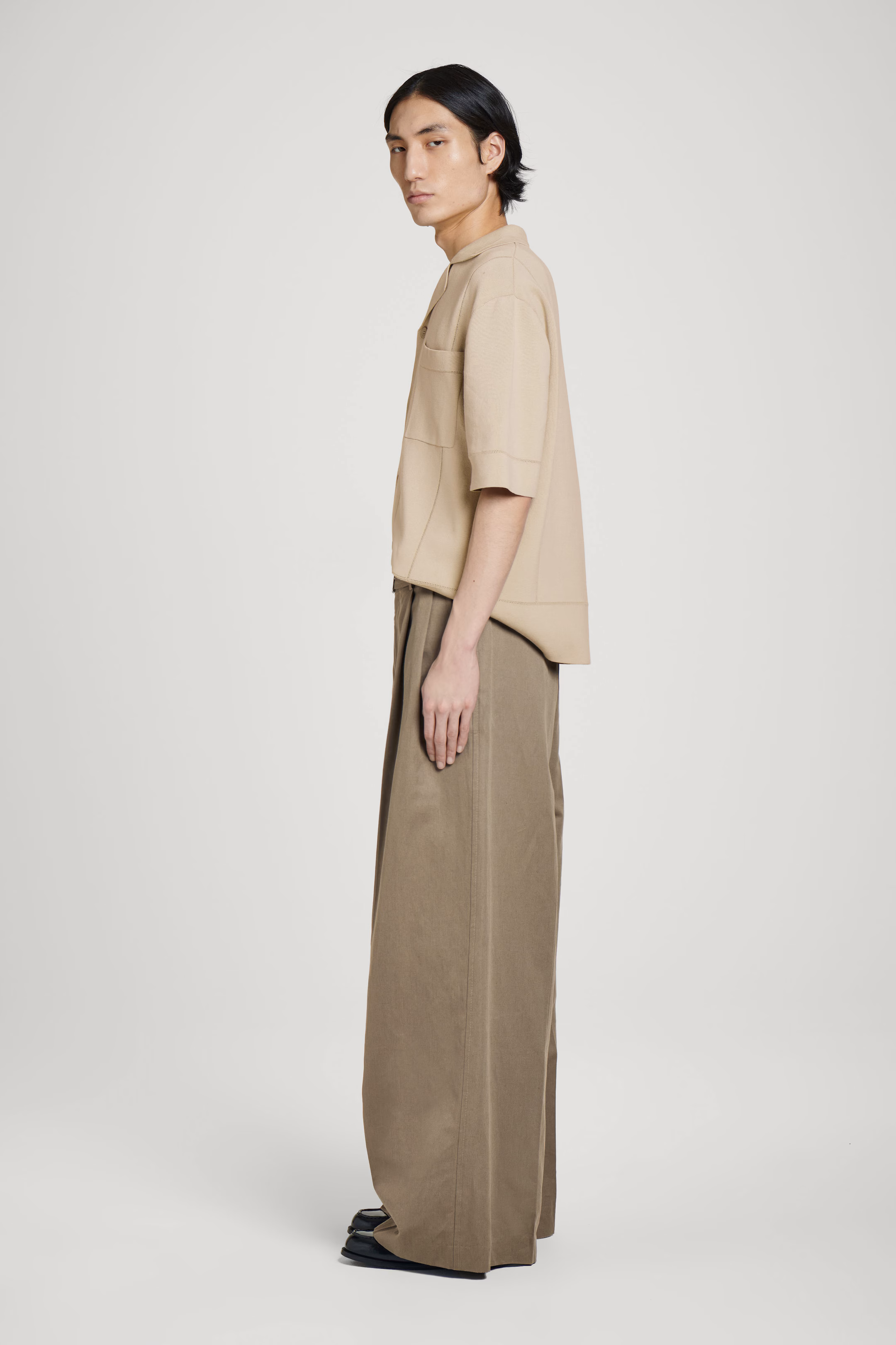 BELTED EXTRA WIDE-LEG TROUSERS