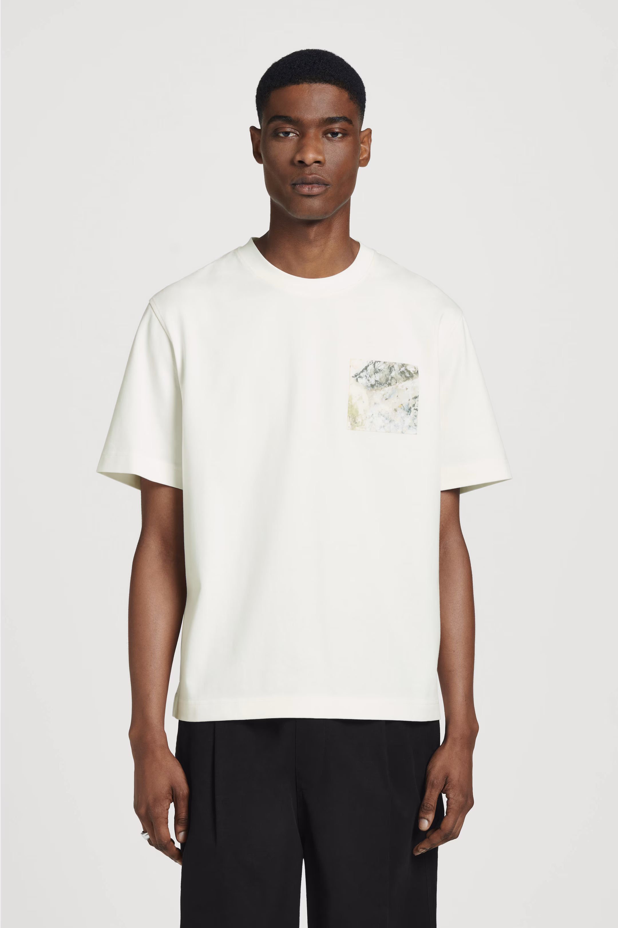 RELAXED MARBLE-PRINT COTTON T-SHIRT