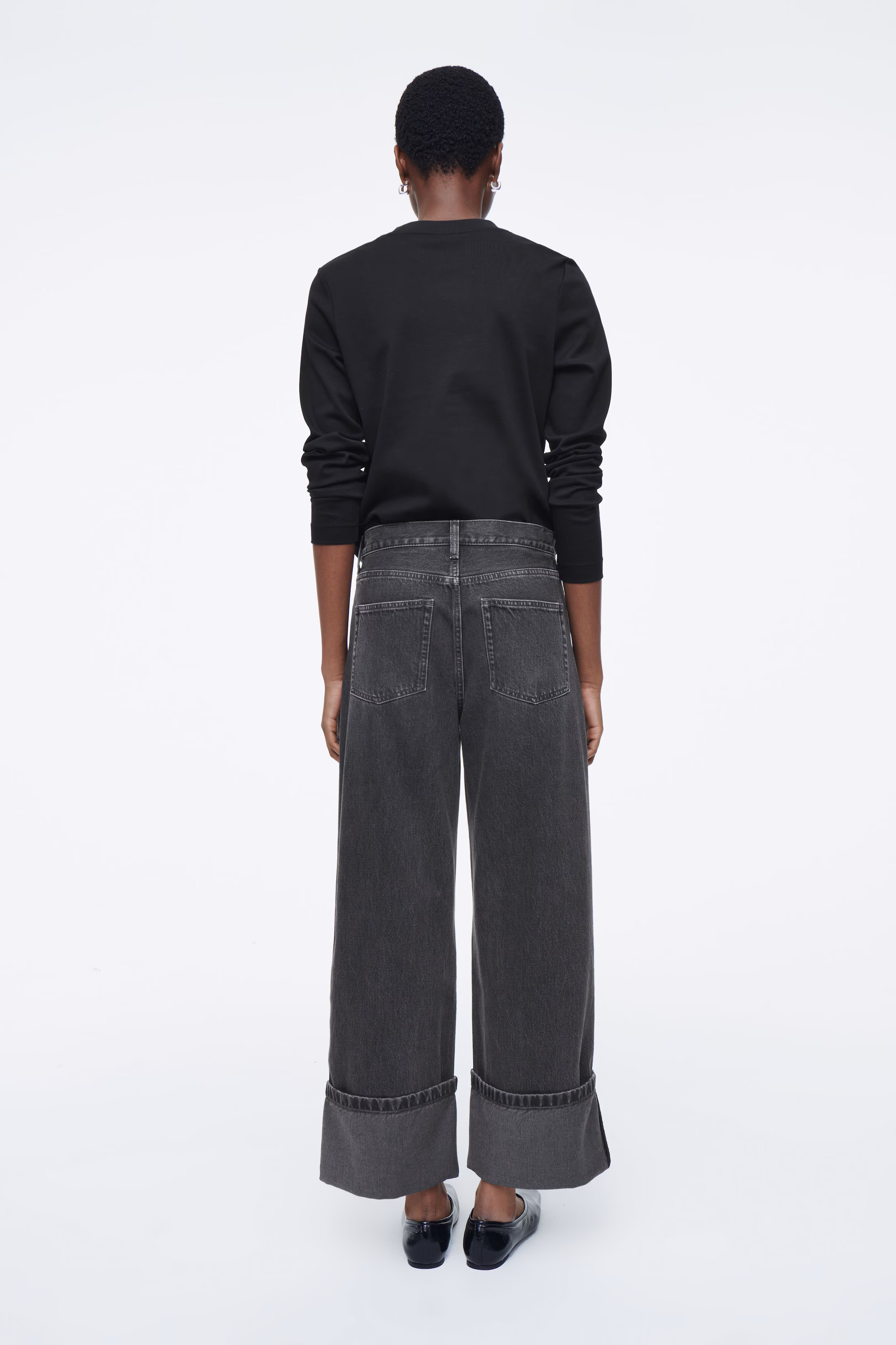 FACADE TURN-UP STRAIGHT-LEG JEANS